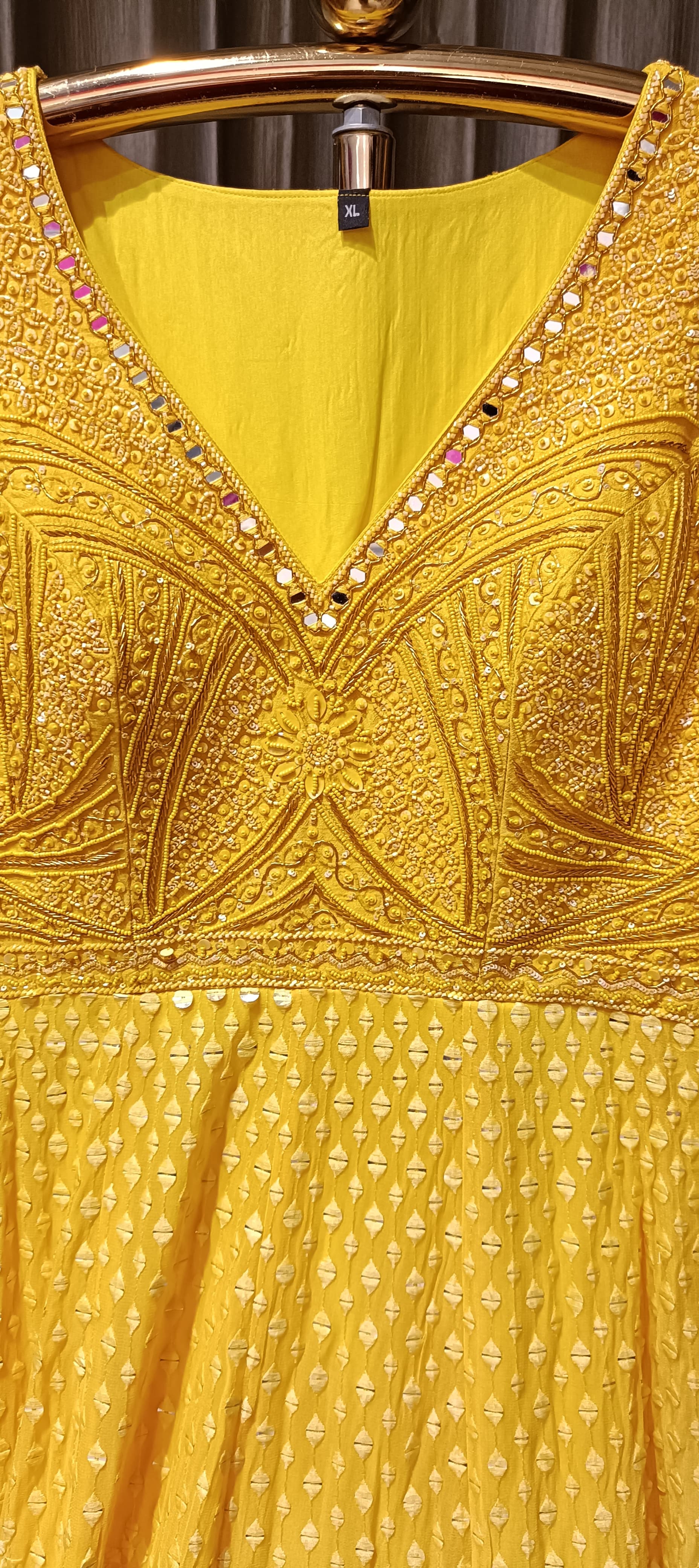 HALDI CEREMONY GEORGETTE ANARKALI DRESS LONG GOWN