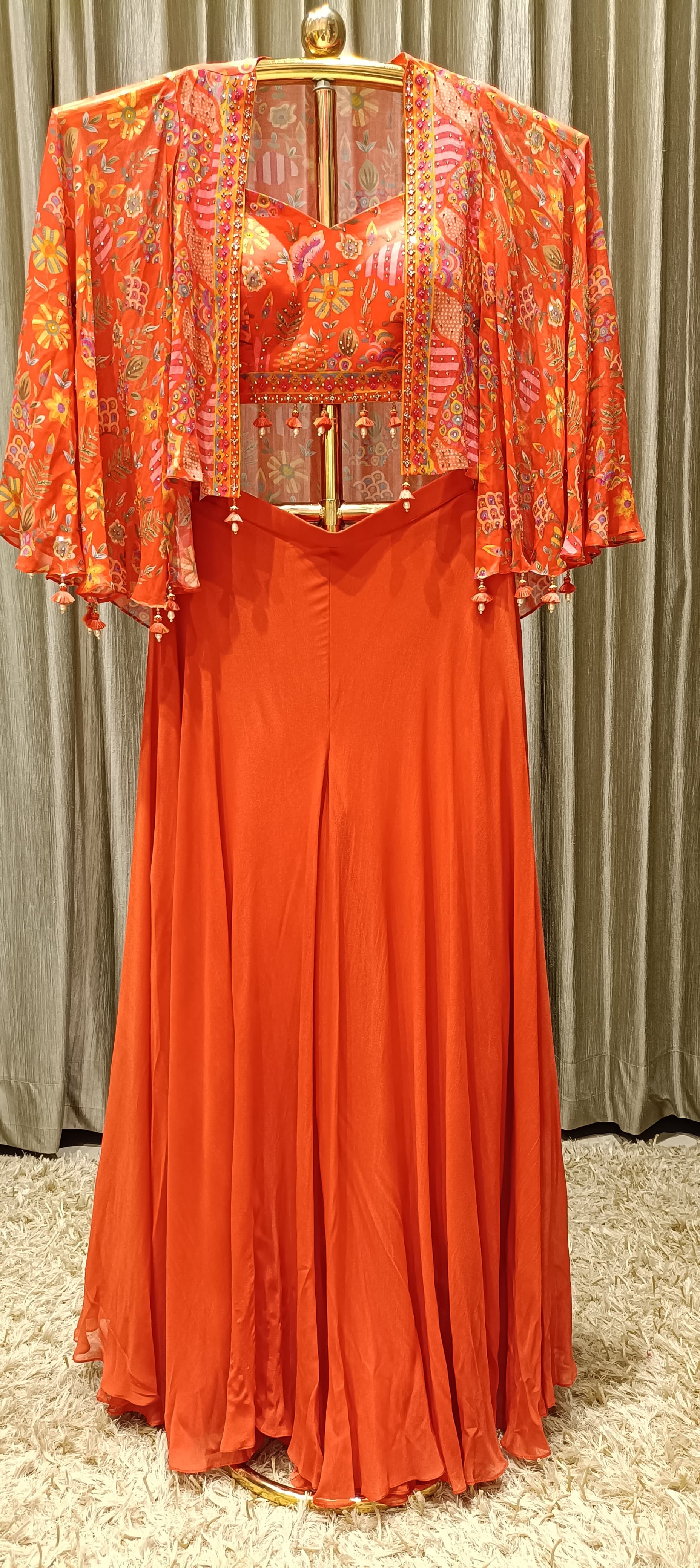 INDOWESTERN PALAZOO CROP TOP WITH STYLISH JACKET