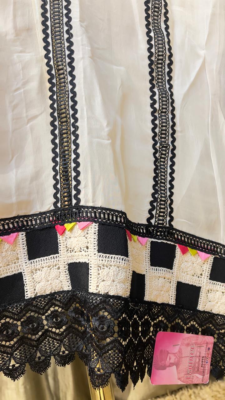 Organza Fabric with Thread Work Dress Material