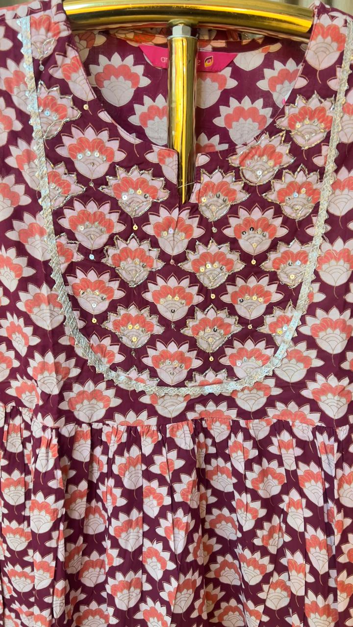 Cotton Daily Wear Printed Gharara Kurti Set