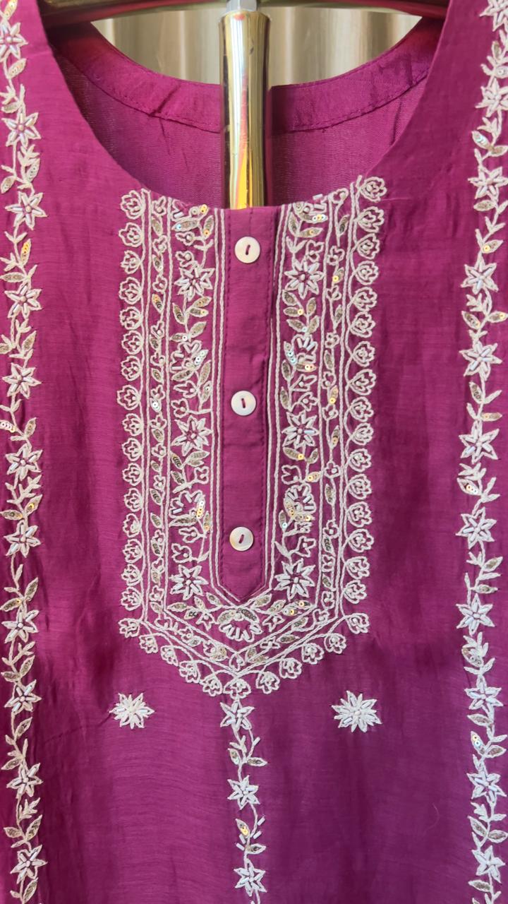 Semi occasion wear kurta set
