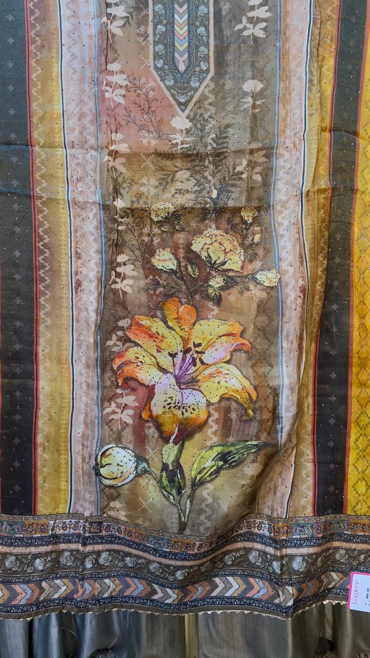 TISSUE MULTICOLOR, PRINTED DRESS MATERIAL