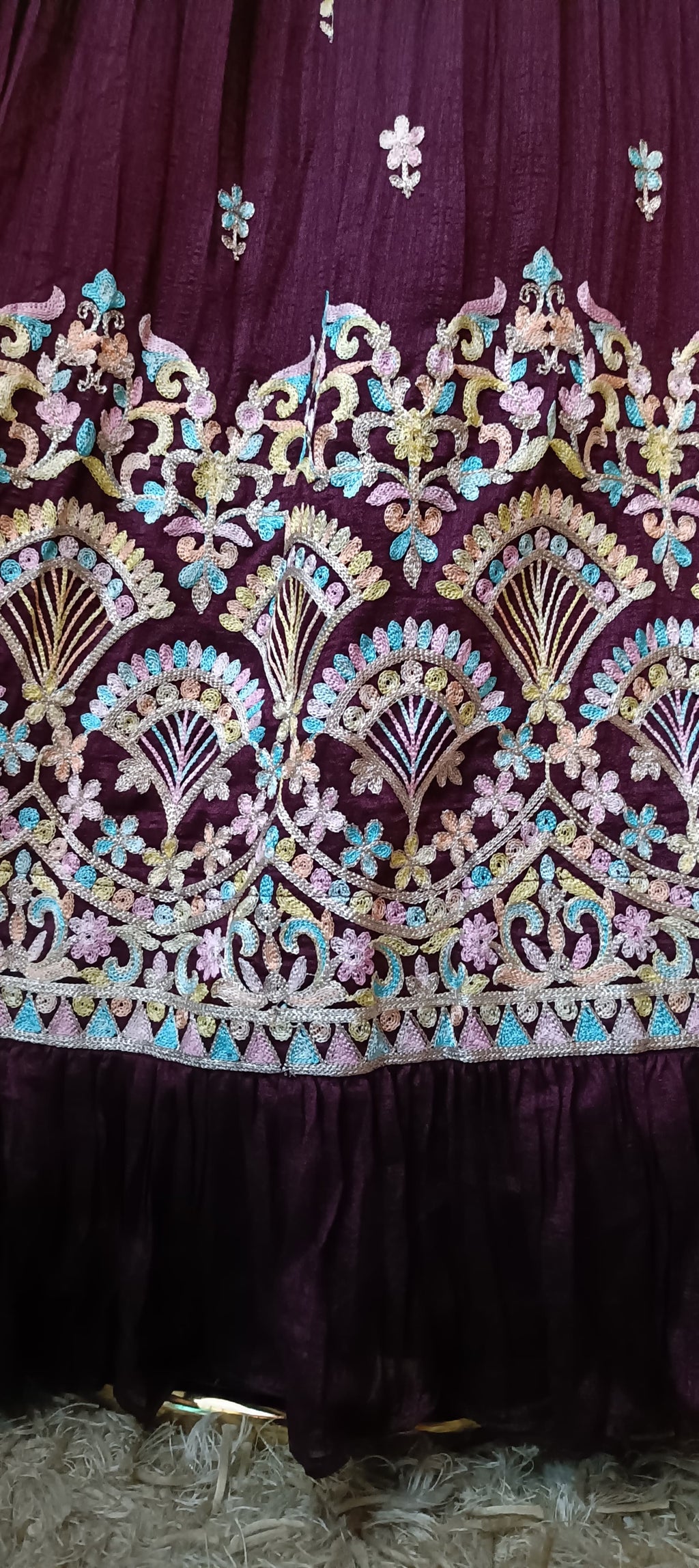 SILK ANARKALI DRESS GATHERING STYLE GOWN