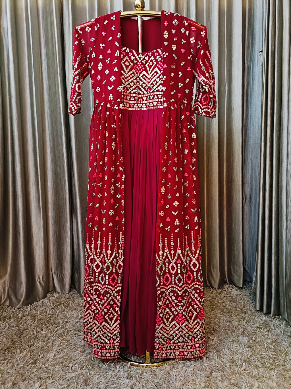 INDO-WESTERN GOWN,JACKET STYLE,SHRUG,PARTY WEAR GOWN