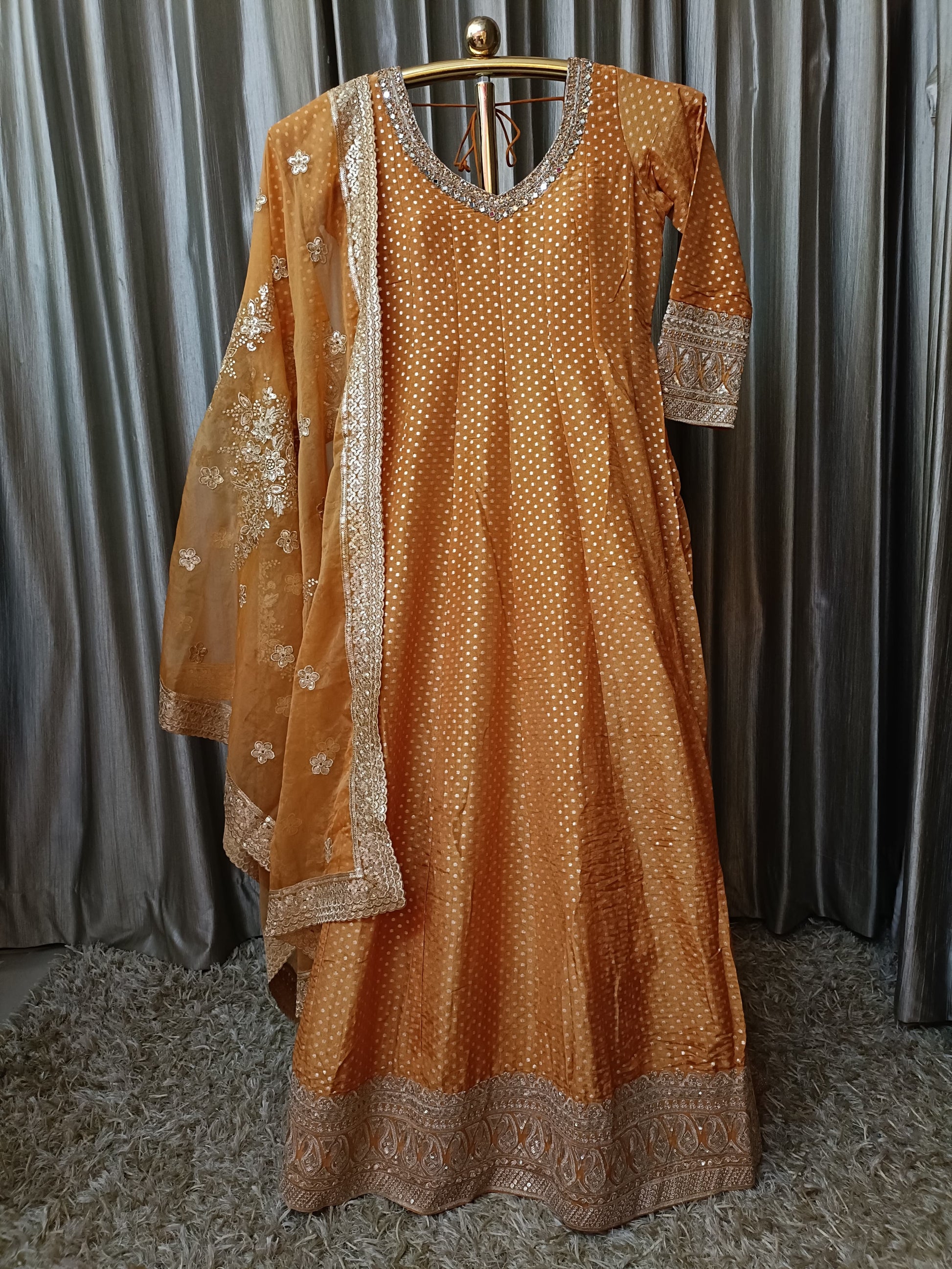ORGENZA ANARKALI DRESS EVENING GOWN