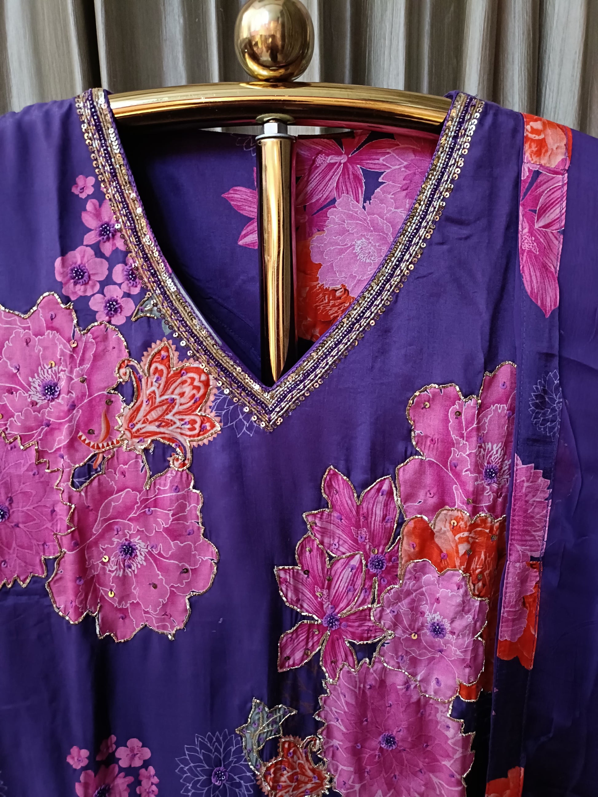 COTTON SILK FLORAL PRINT GHARARA SET