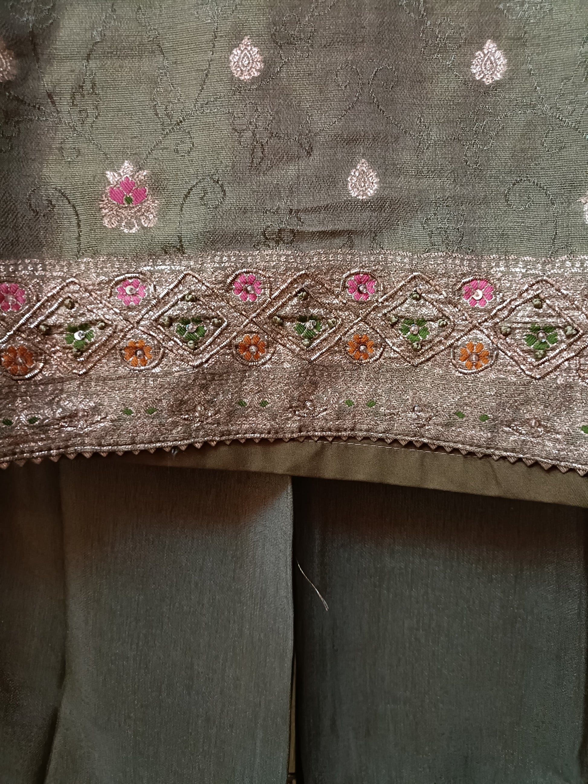 SILK PALAZOO LONG KURTI DRESS MEHNDI OCCASSION