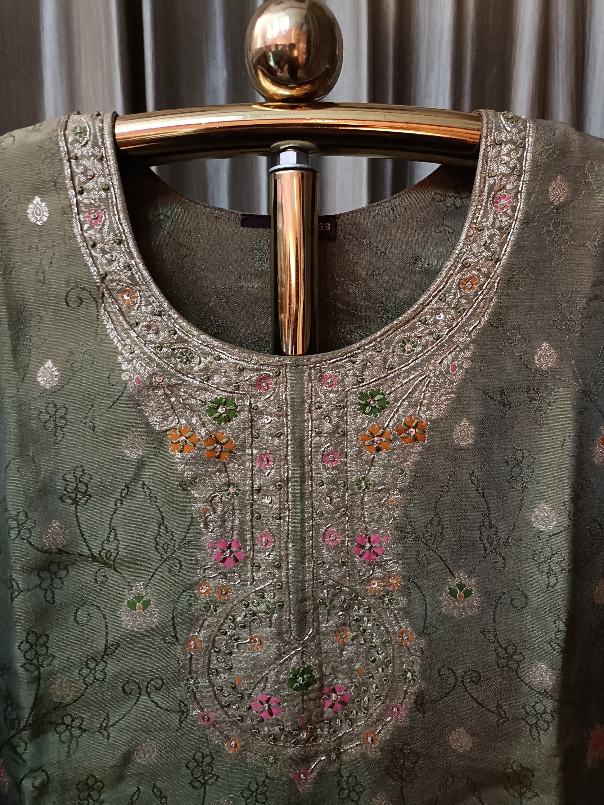 SILK PALAZOO LONG KURTI DRESS MEHNDI OCCASSION