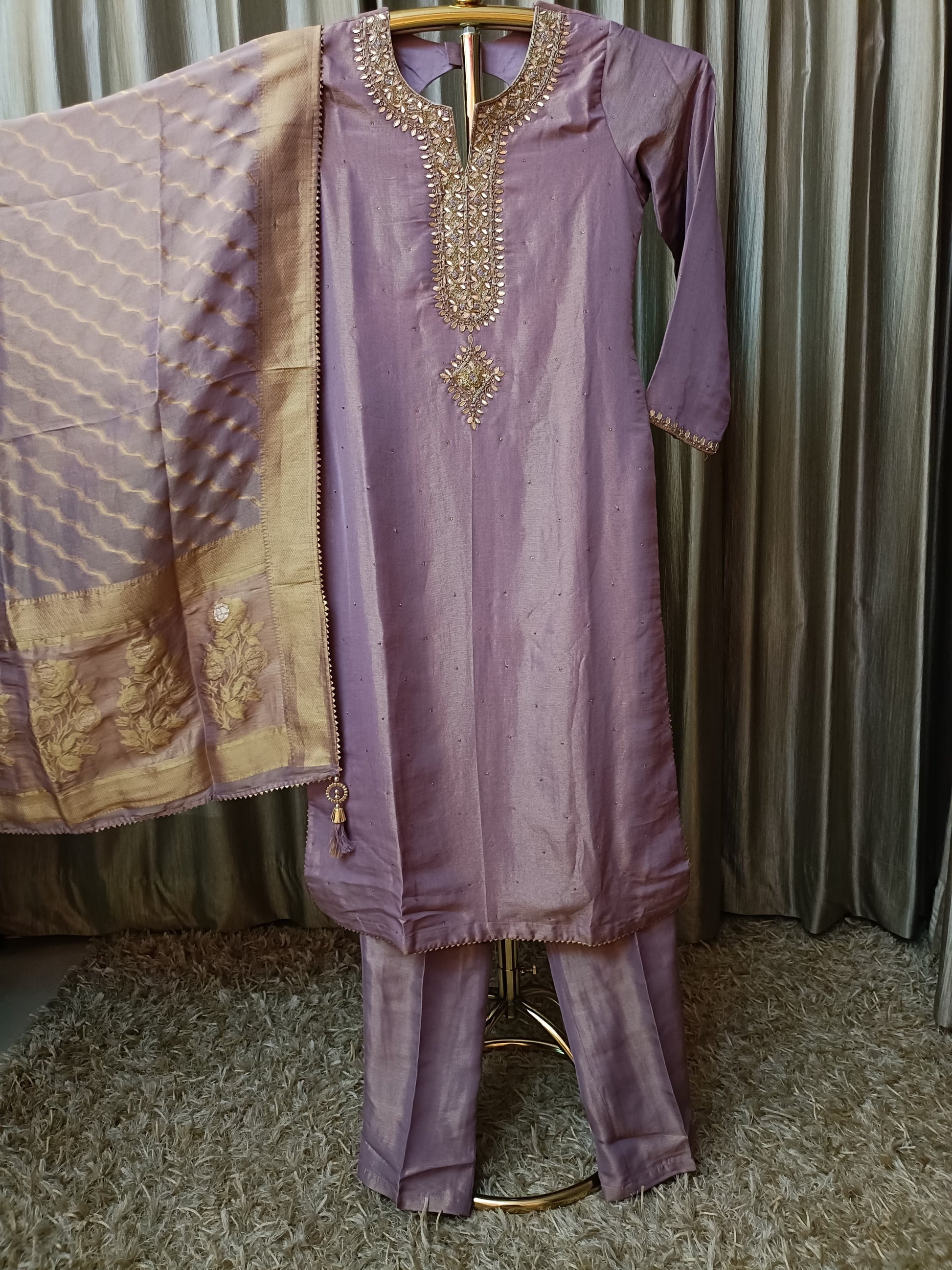 SIMMER ORGENZA KURTI SET PARTY WEAR