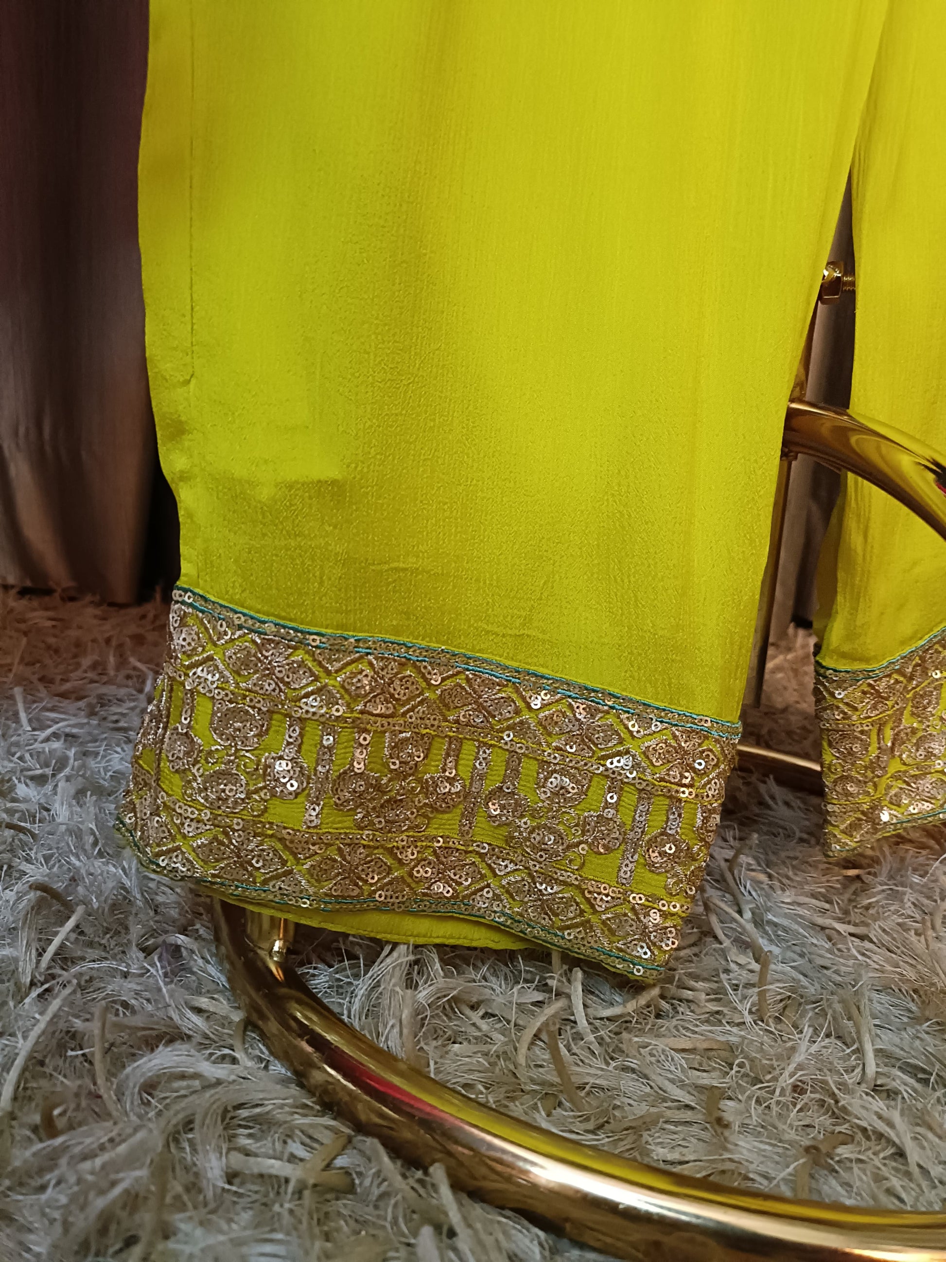 CHINNON ANARKALI DRESS HALDI, WEDDING,FESTIVE OCCASSION