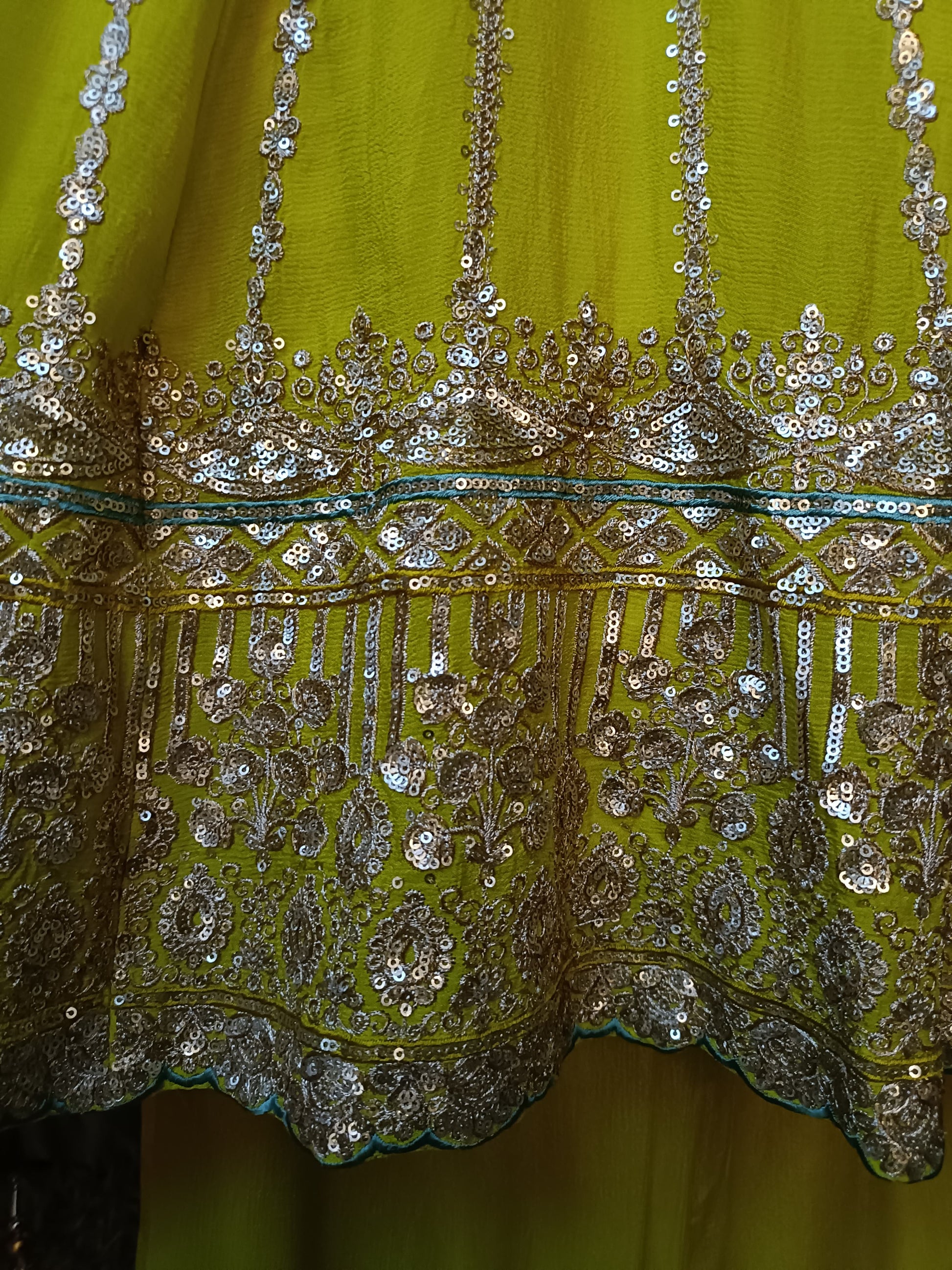 CHINNON ANARKALI DRESS HALDI, WEDDING,FESTIVE OCCASSION
