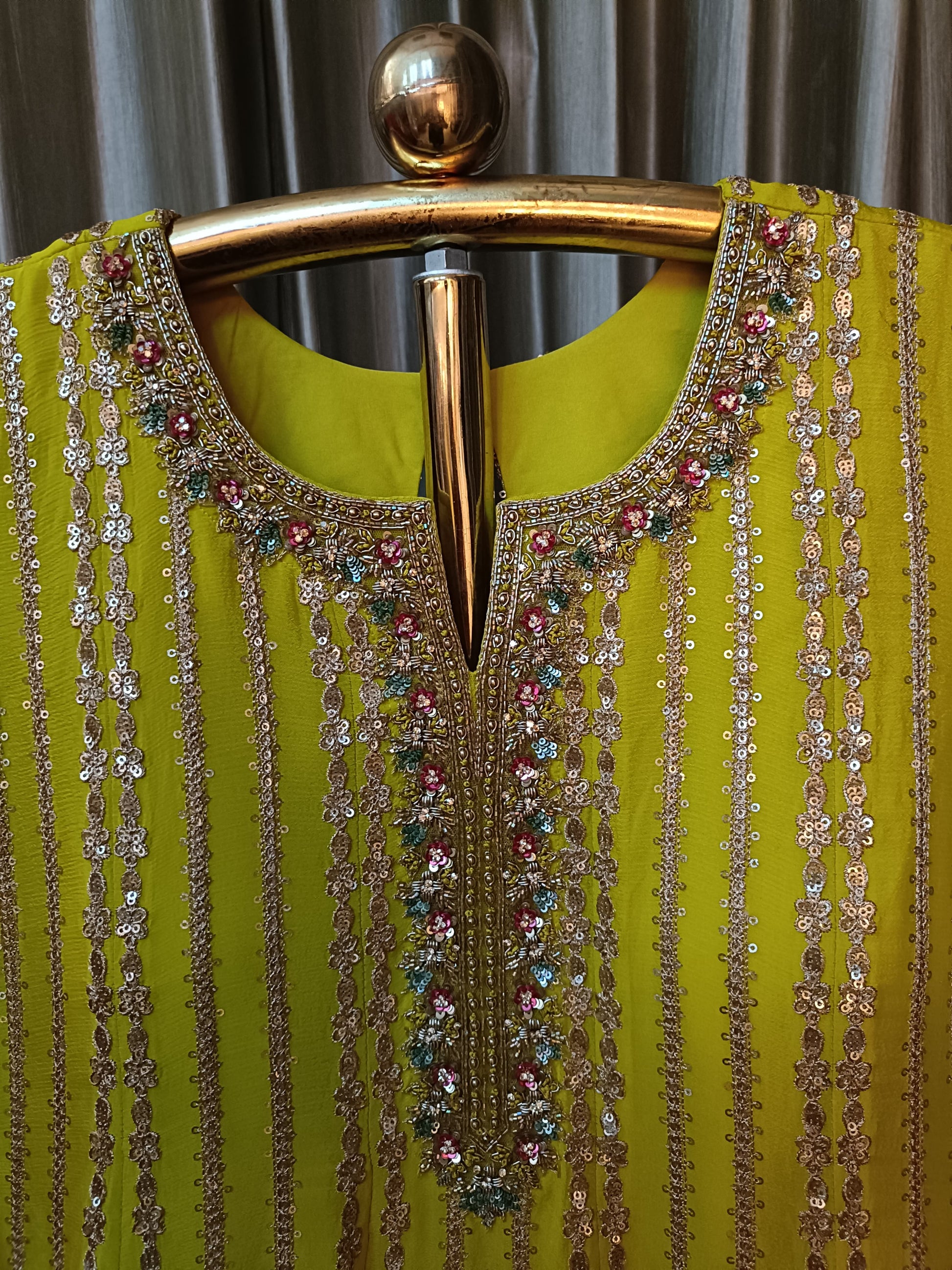 CHINNON ANARKALI DRESS HALDI, WEDDING,FESTIVE OCCASSION