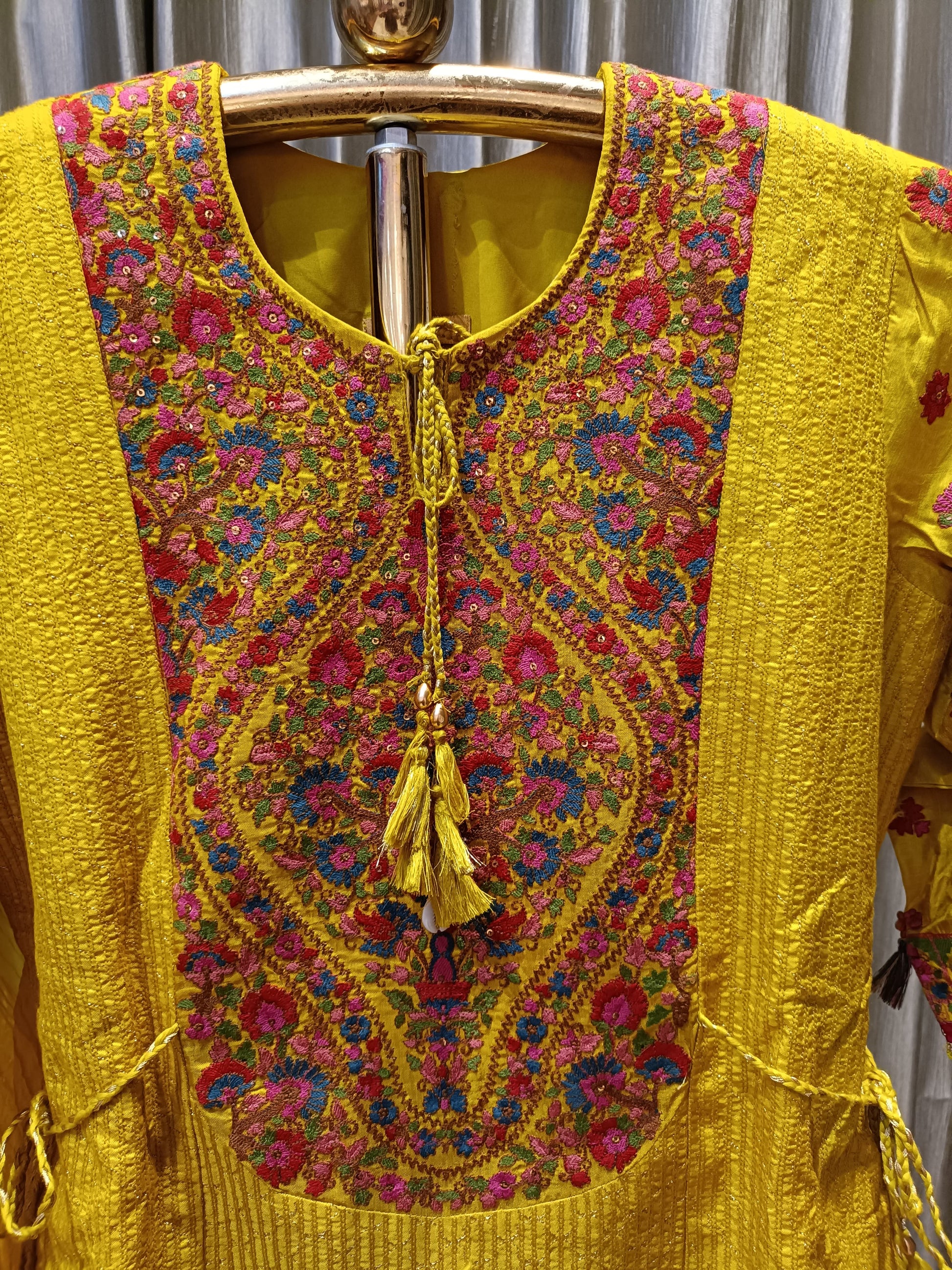 CHINNON SILK GHARARA SET. HALDI,SANGEET, FESTIVE OCCASSION PARTY WEAR