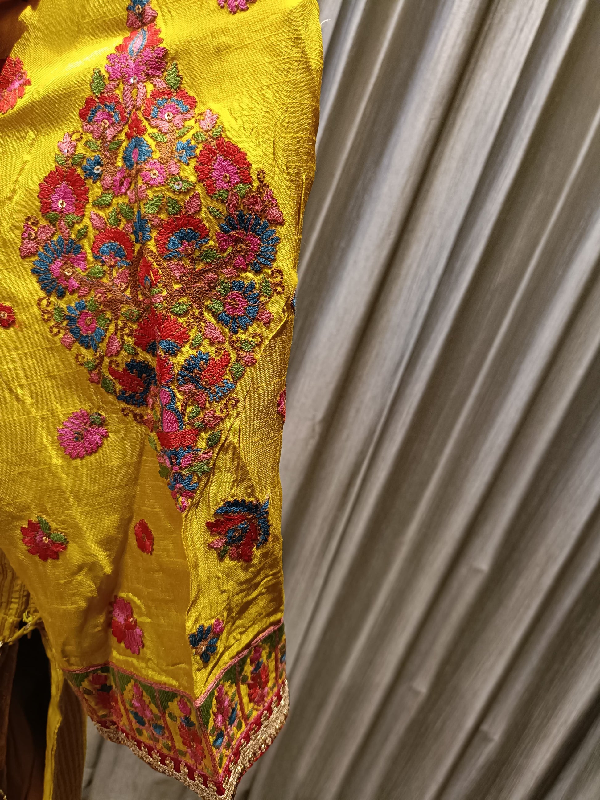 CHINNON SILK GHARARA SET. HALDI,SANGEET, FESTIVE OCCASSION PARTY WEAR