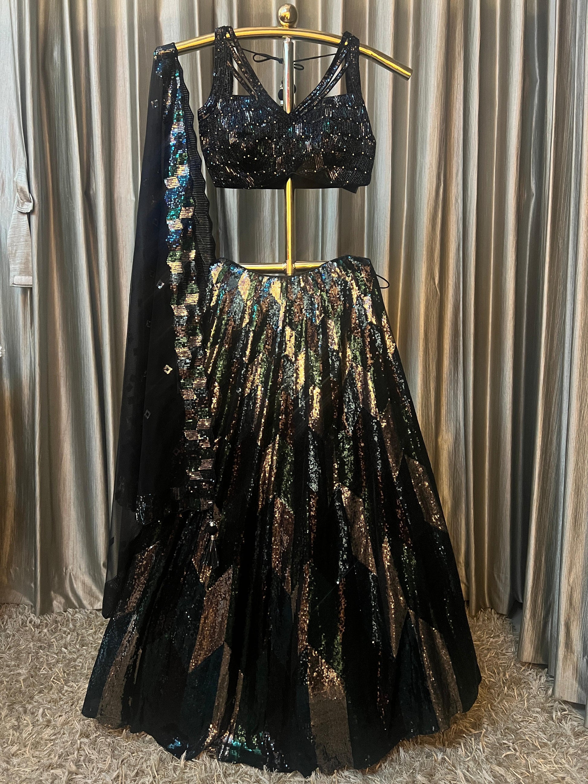 COCKTAIL,PARTY WEAR,SINE SEQUINS FABRIC LEHENGA CHOLI