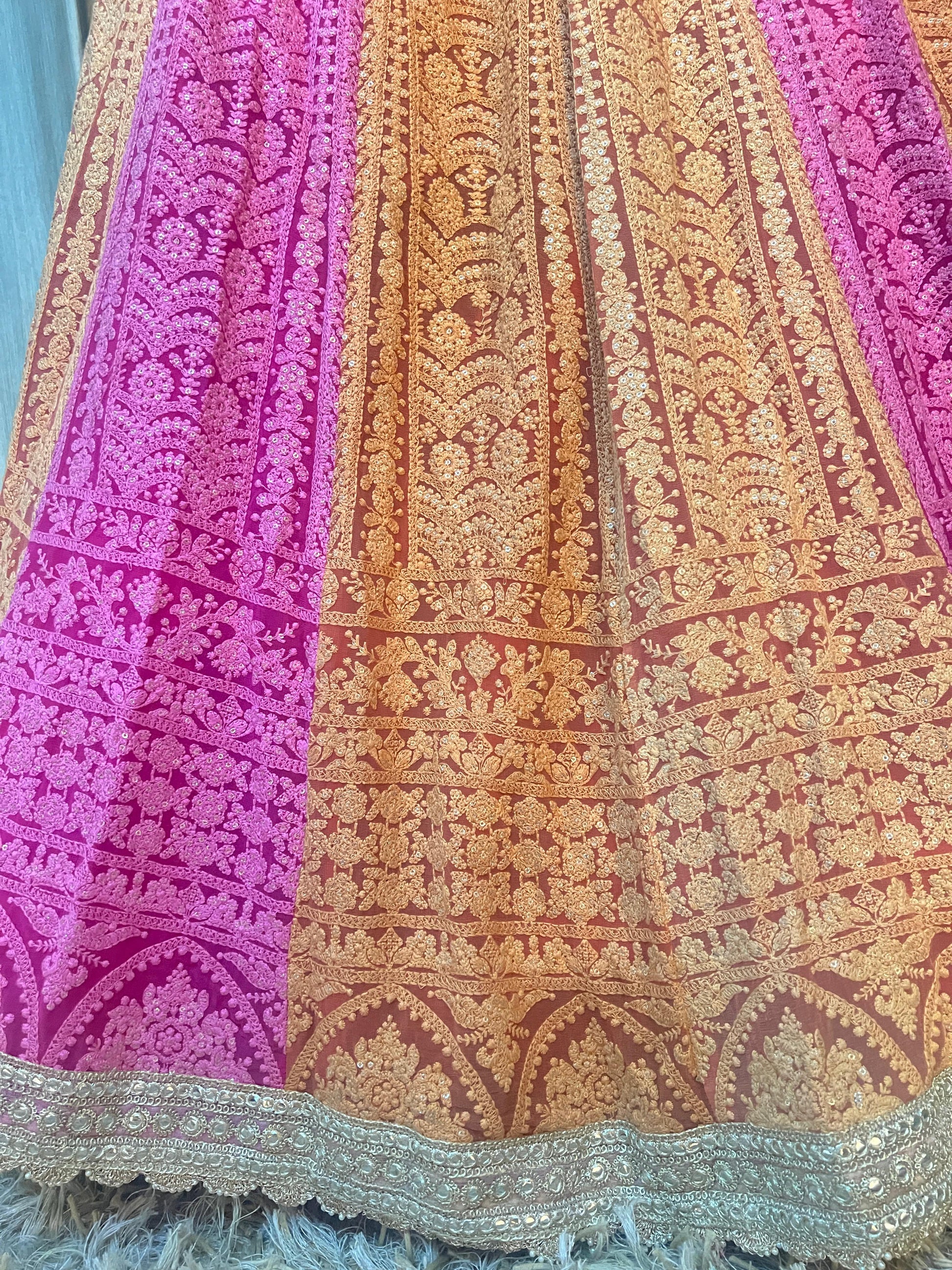 TRADITIONAL,CHIKANKARI,THREAD WORK LEHENGA CHOLI