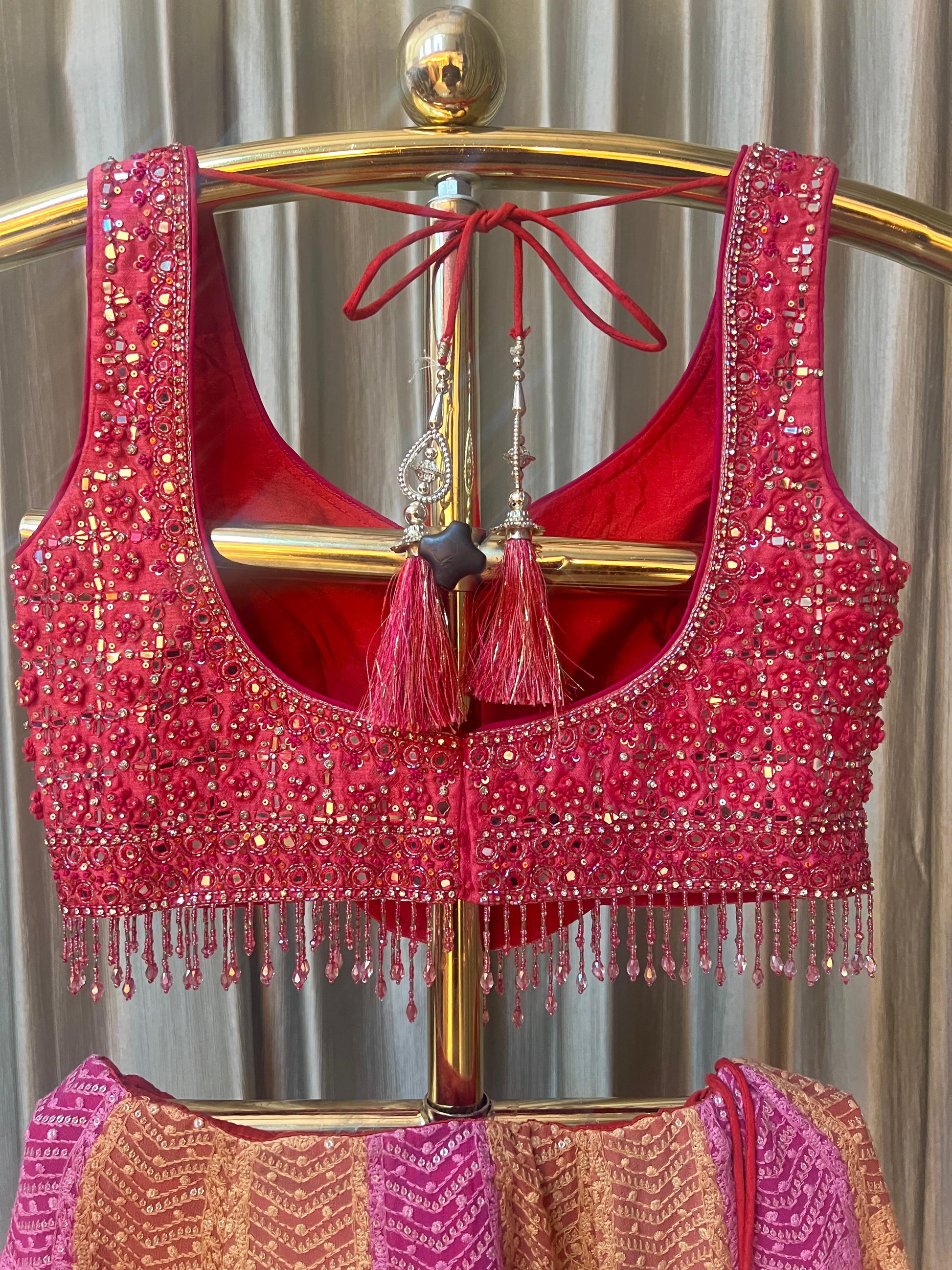 TRADITIONAL,CHIKANKARI,THREAD WORK LEHENGA CHOLI