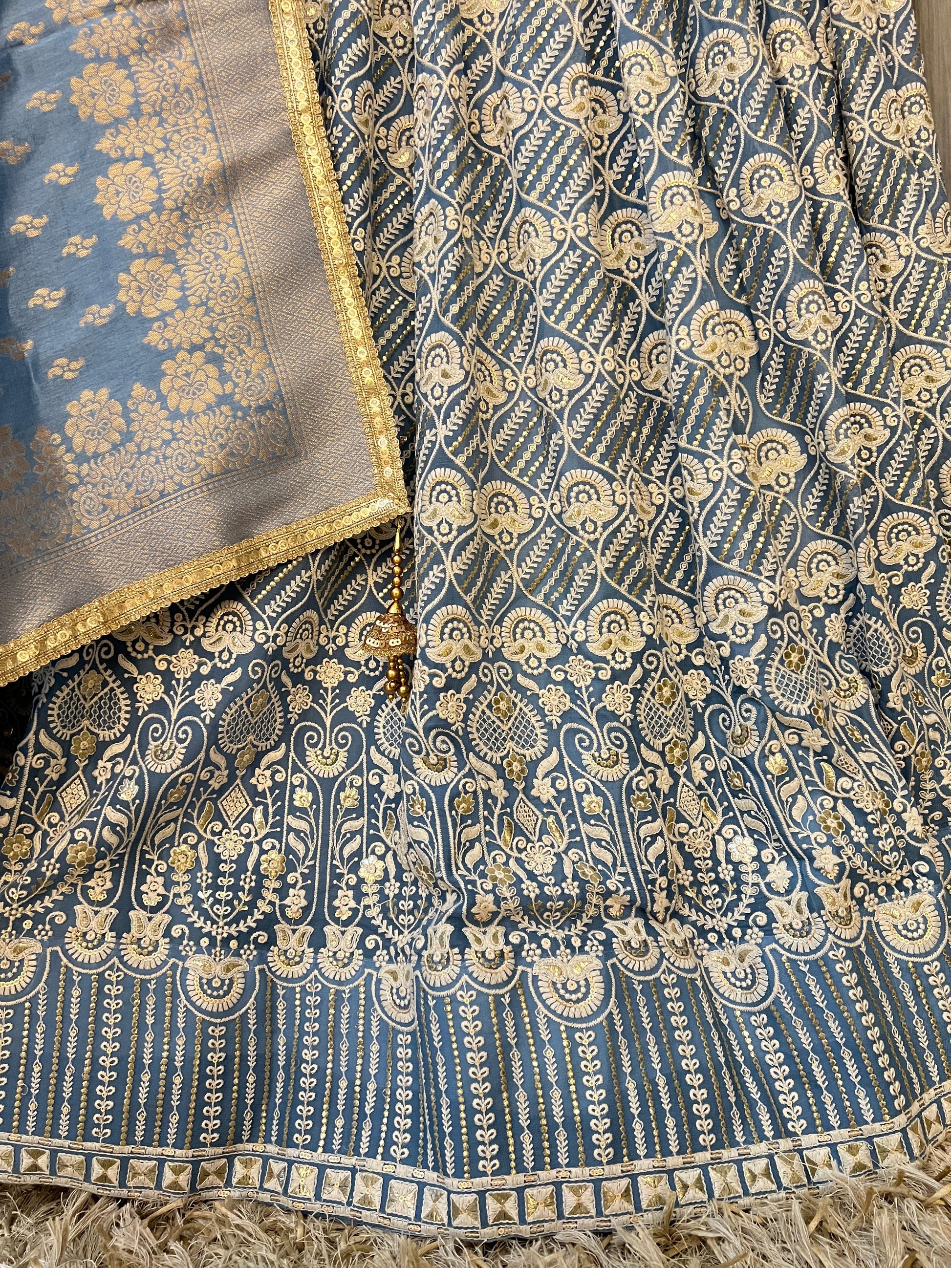 TRADITIONAL WEAR,THREAD WORK GEORGETTE LEHENGA CHOLI
