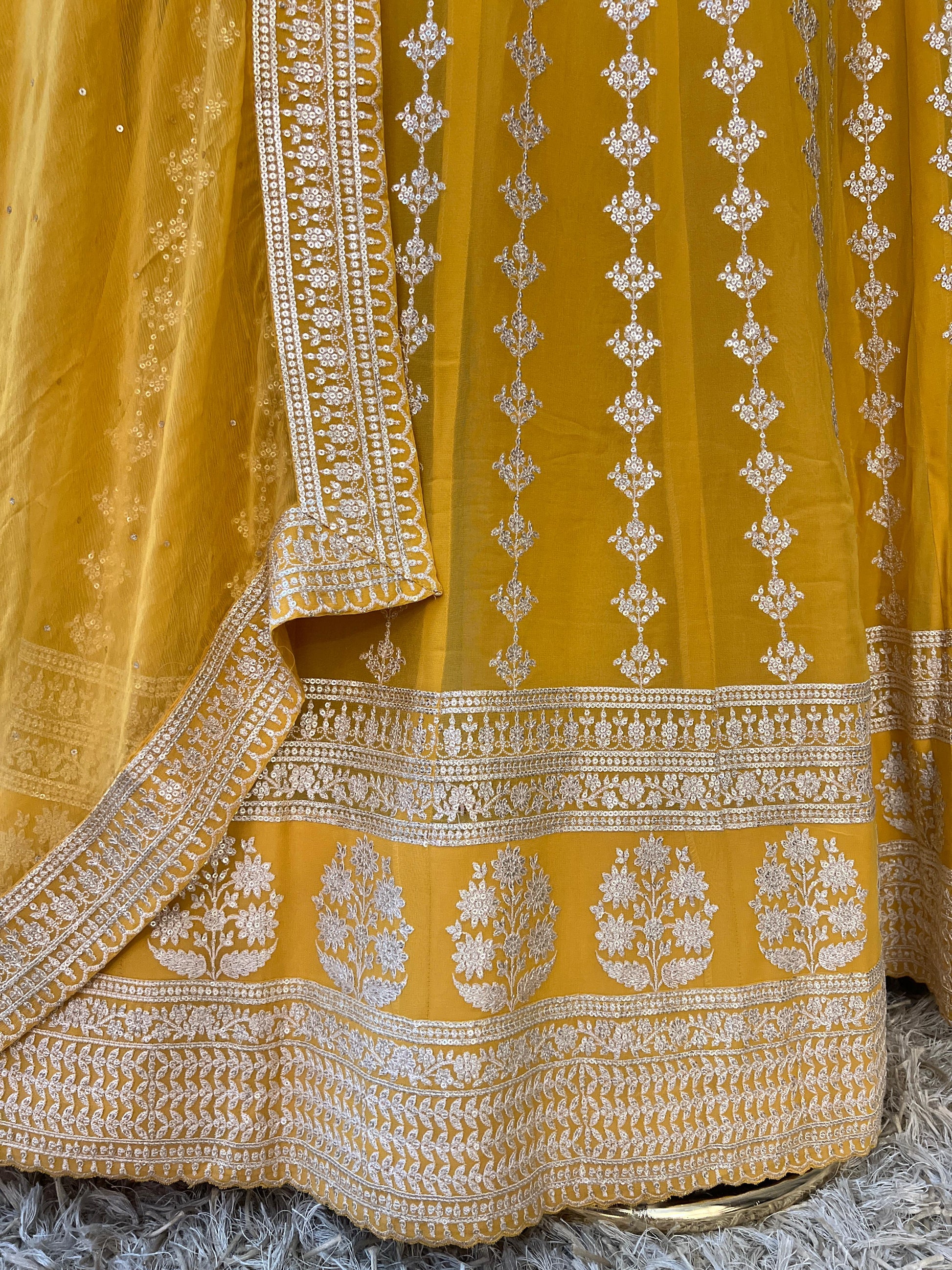 HALDI AND MEHENDI FUNCTION WEAR GEORGETTE LEHENGA CHOLI
