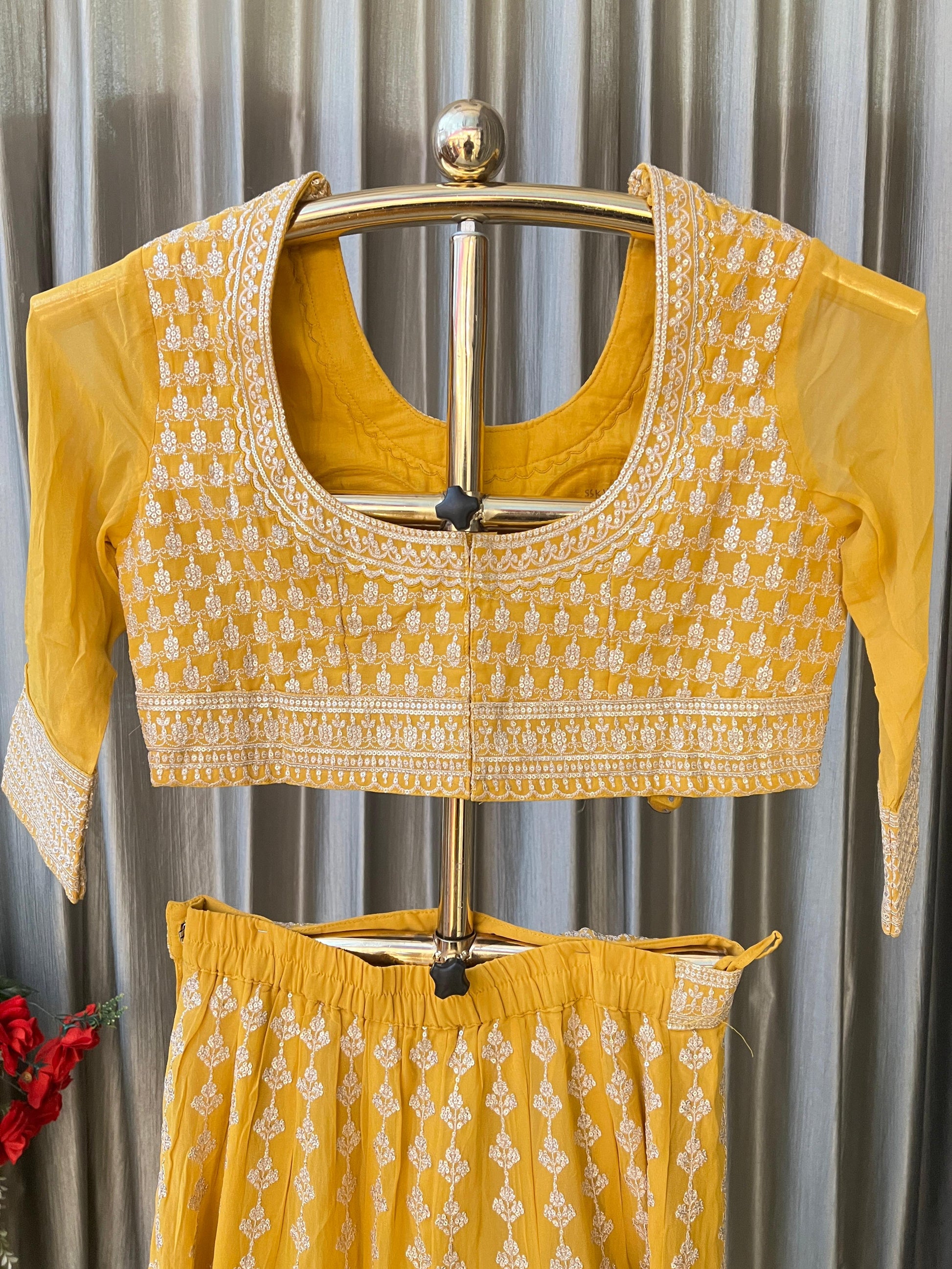 HALDI AND MEHENDI FUNCTION WEAR GEORGETTE LEHENGA CHOLI