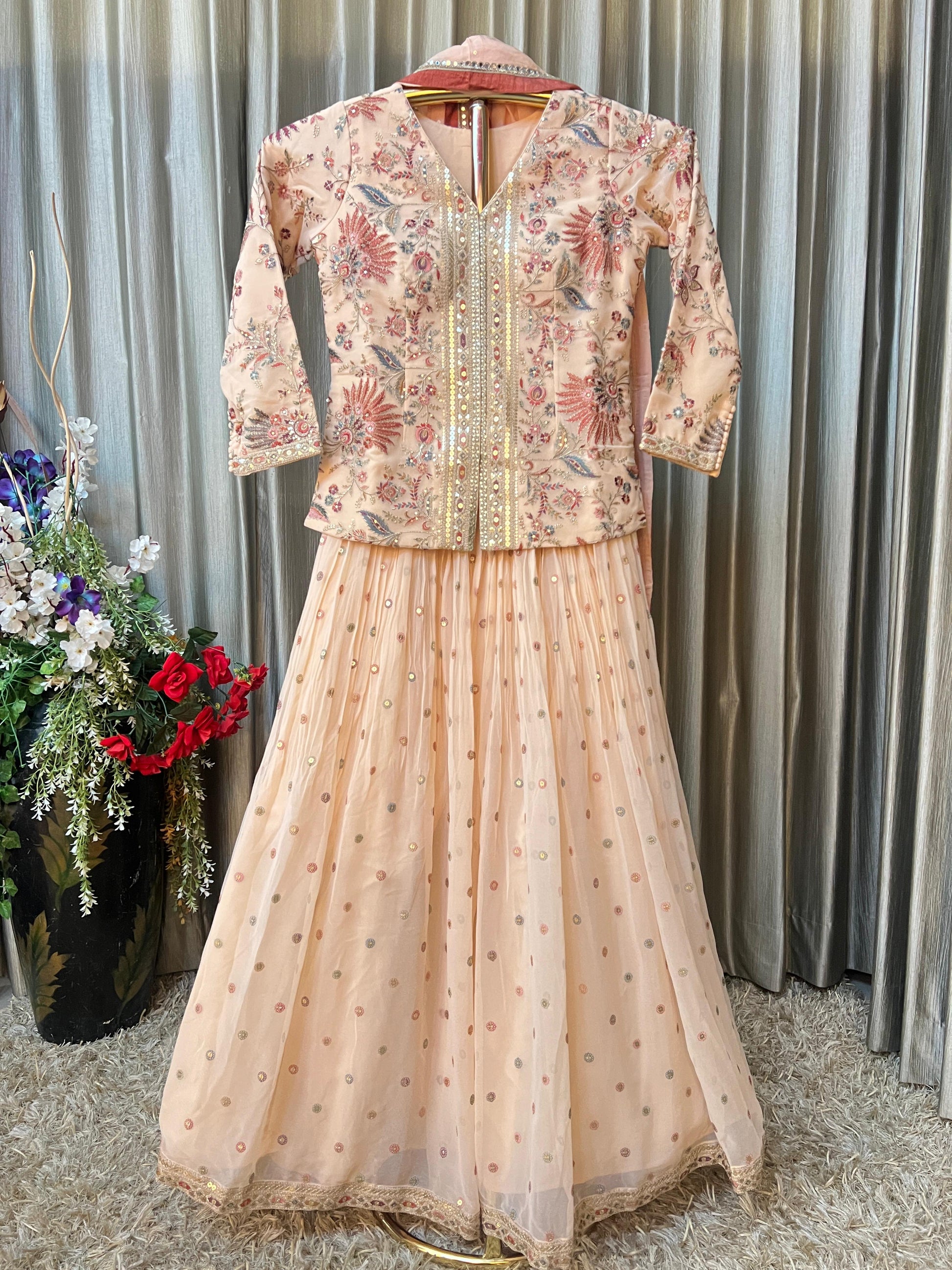 DESIGNER PARTY WEAR PEPLUM LEHENGA CHOLI