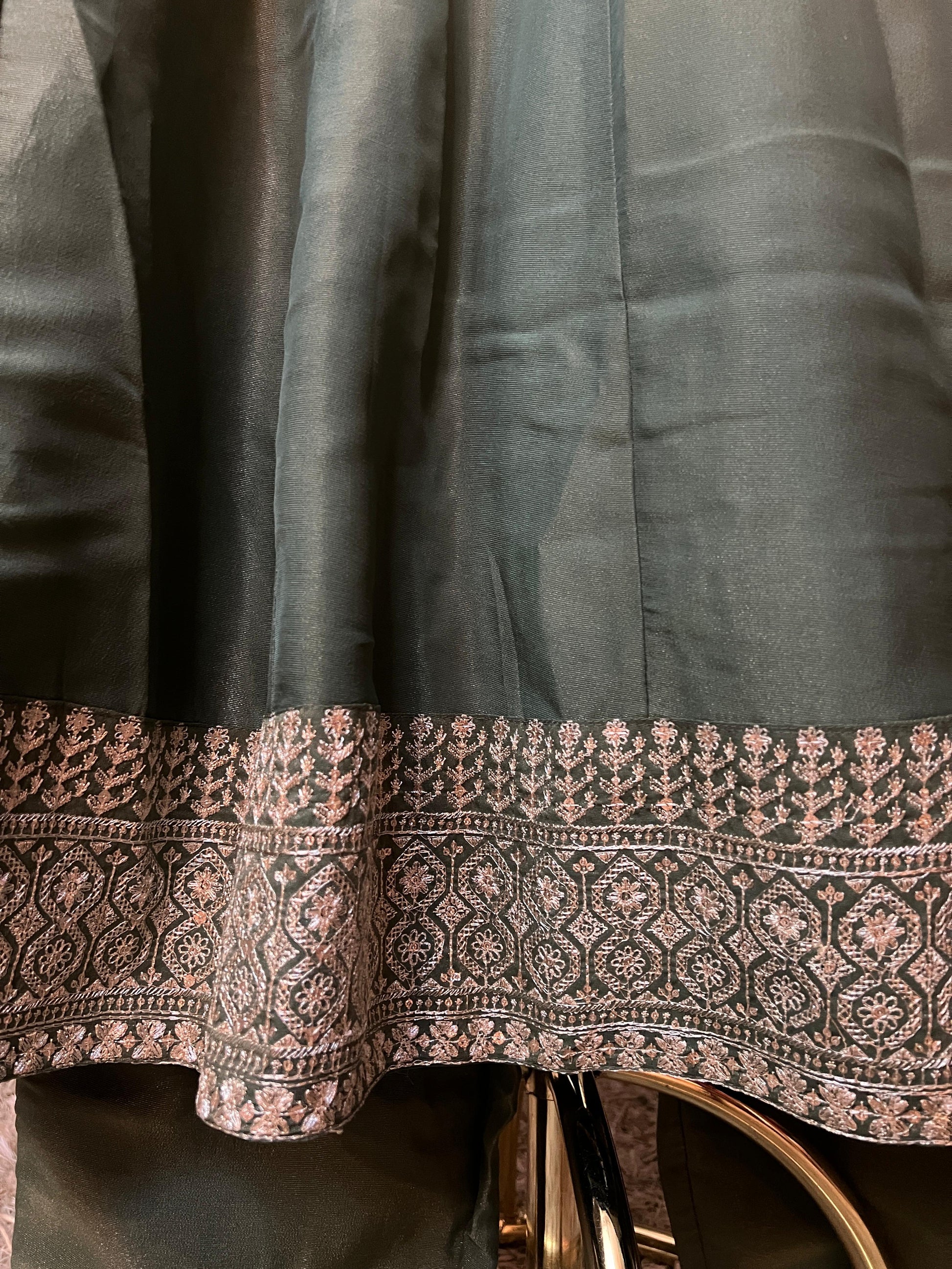 SIMMER ORGANZA ANARKALI DRESS ,MEHNDI CEREMONY,OCCASSION,FESTIVE,TRADITIONAL OUTFIT