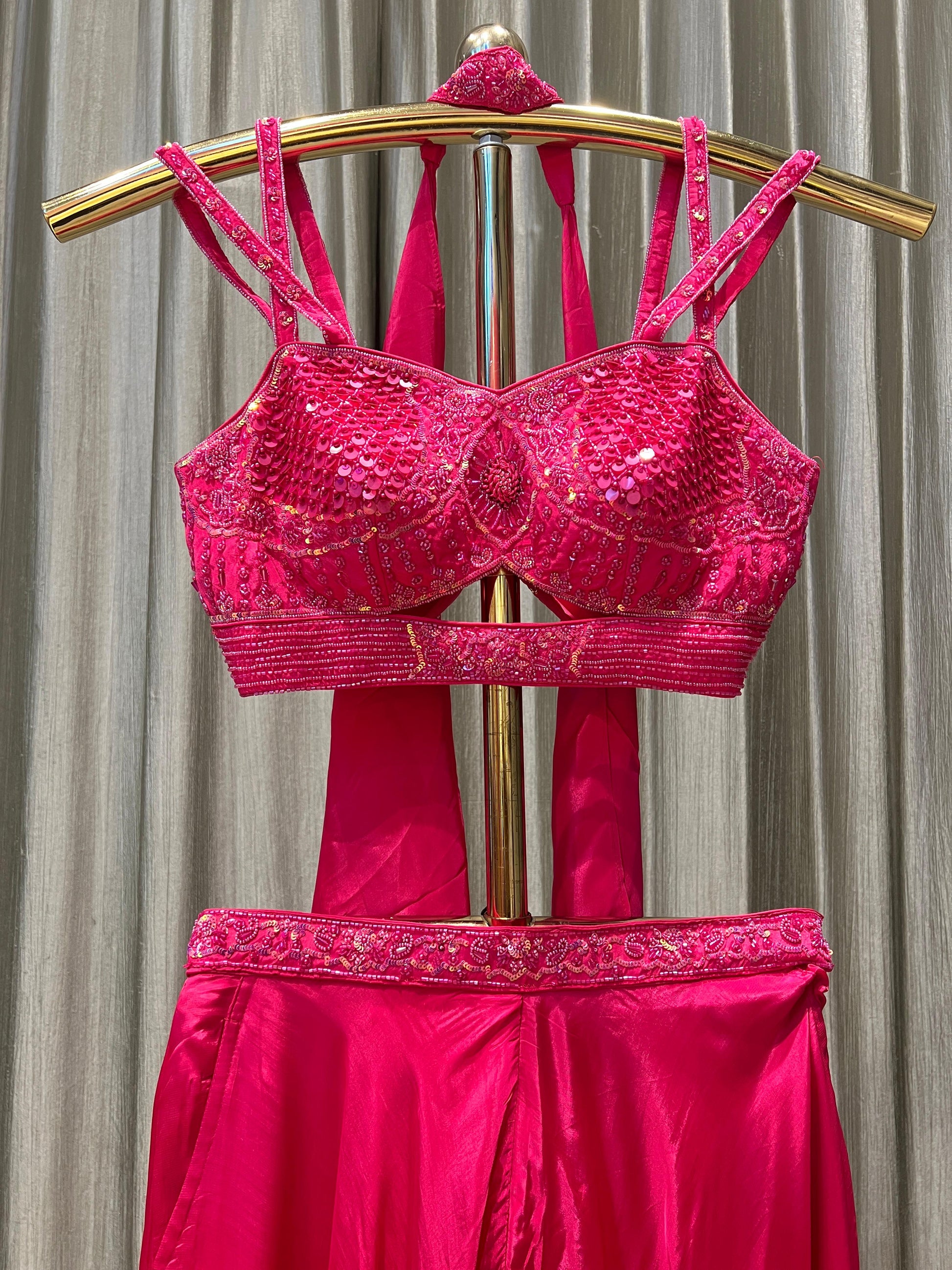 INDO-WESTERN FLARE PALAZZ0 WITH CROP TOP PARTY WEAR,FESTIVE OCCASSION WEAR