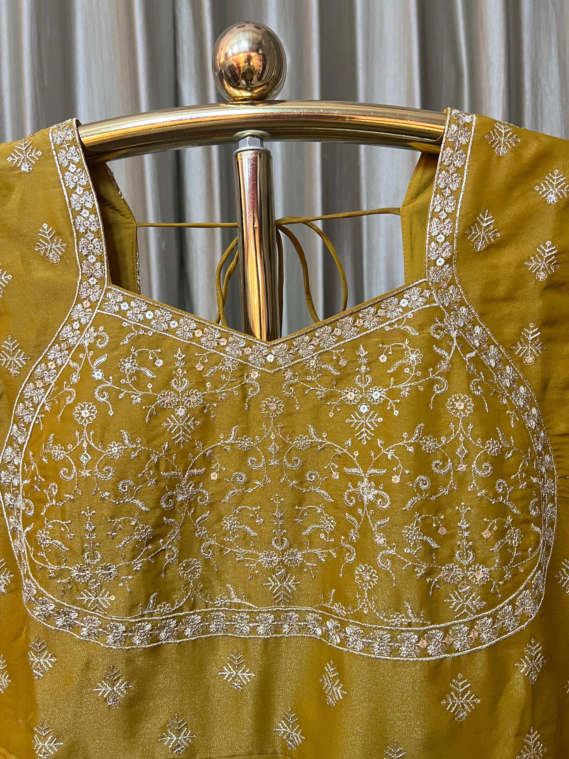 SIMMER ORGANZA ANARKALI DRESS, HALDI, TRADITIONAL, FUNCTIONAL,EVENING OUTING OUTFIT