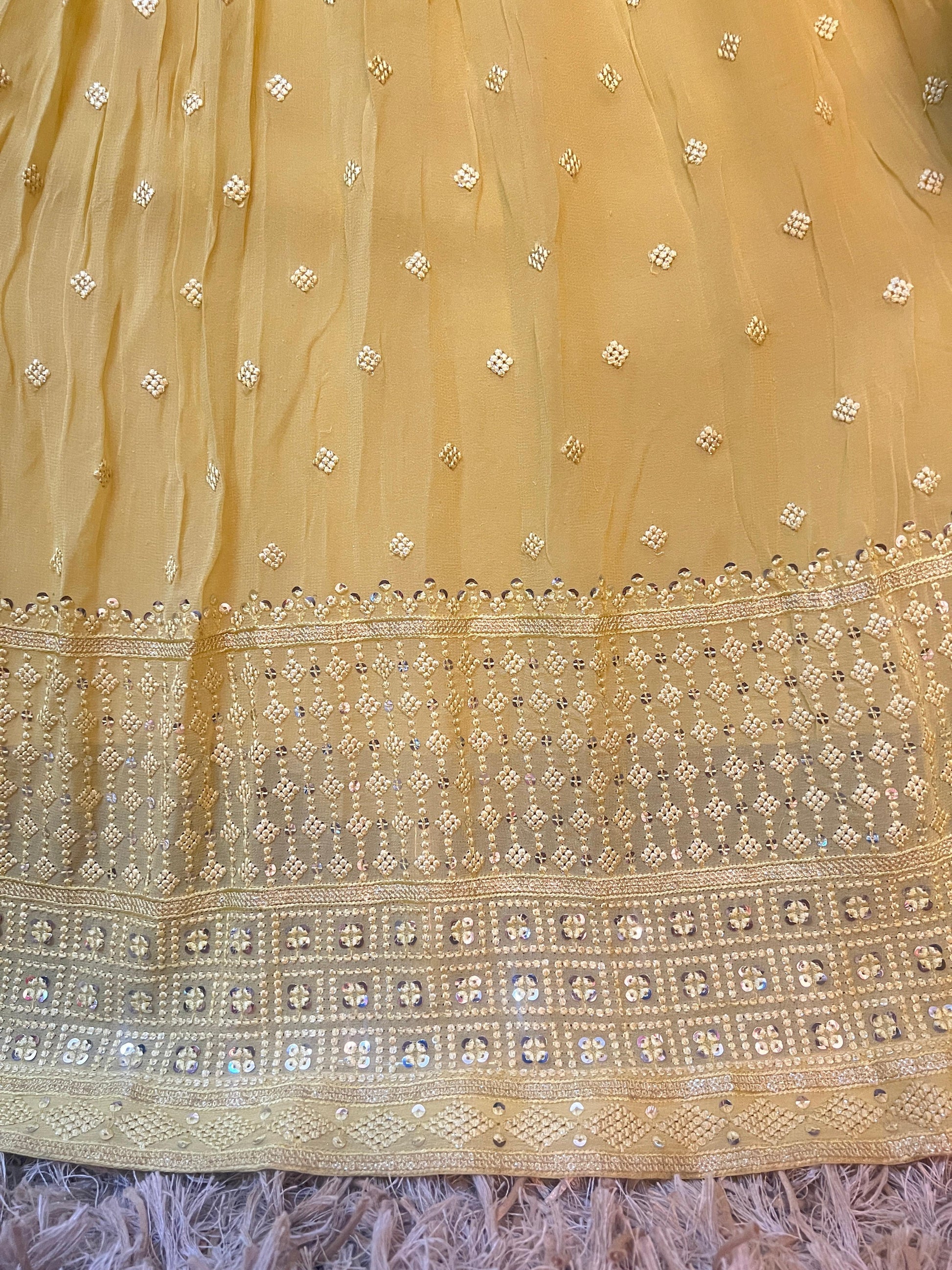 GEORGETTE LEHNGA ETHENIC WEAR,HALDI,FESTIVE,TRADITIONAL FUNCTION WEAR