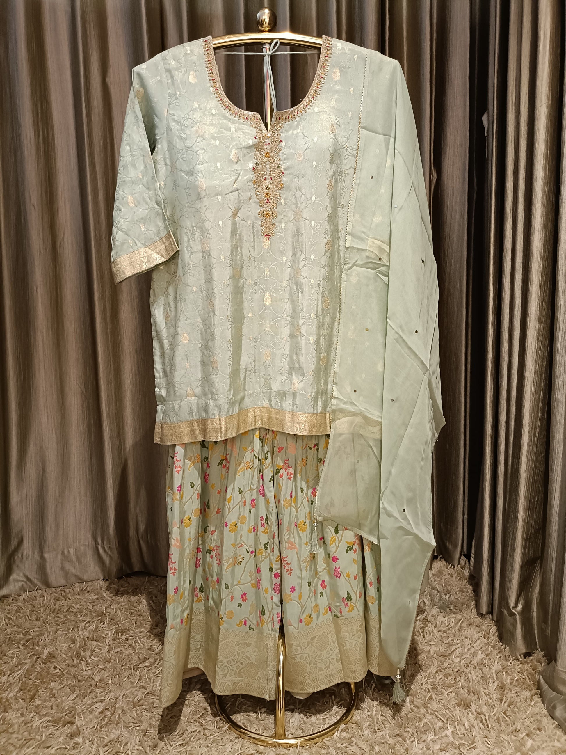 PLUS SIZE,PARTY WEAR,TRADITIONAL,FUNCTIONAL,PALAZZO,GHARARA SUIT