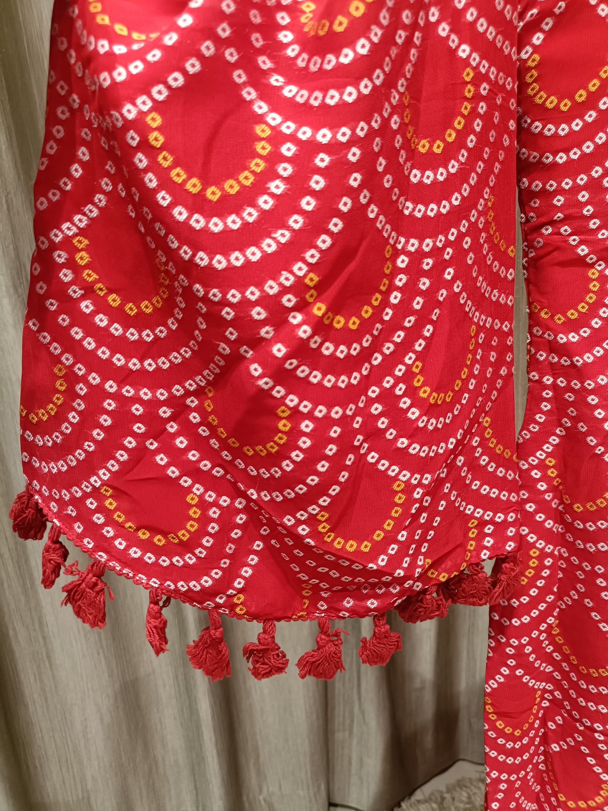 BANDHANI,PARTY WEAR,TRADITIONAL,FUNCTIONAL PALAZZO SUIT