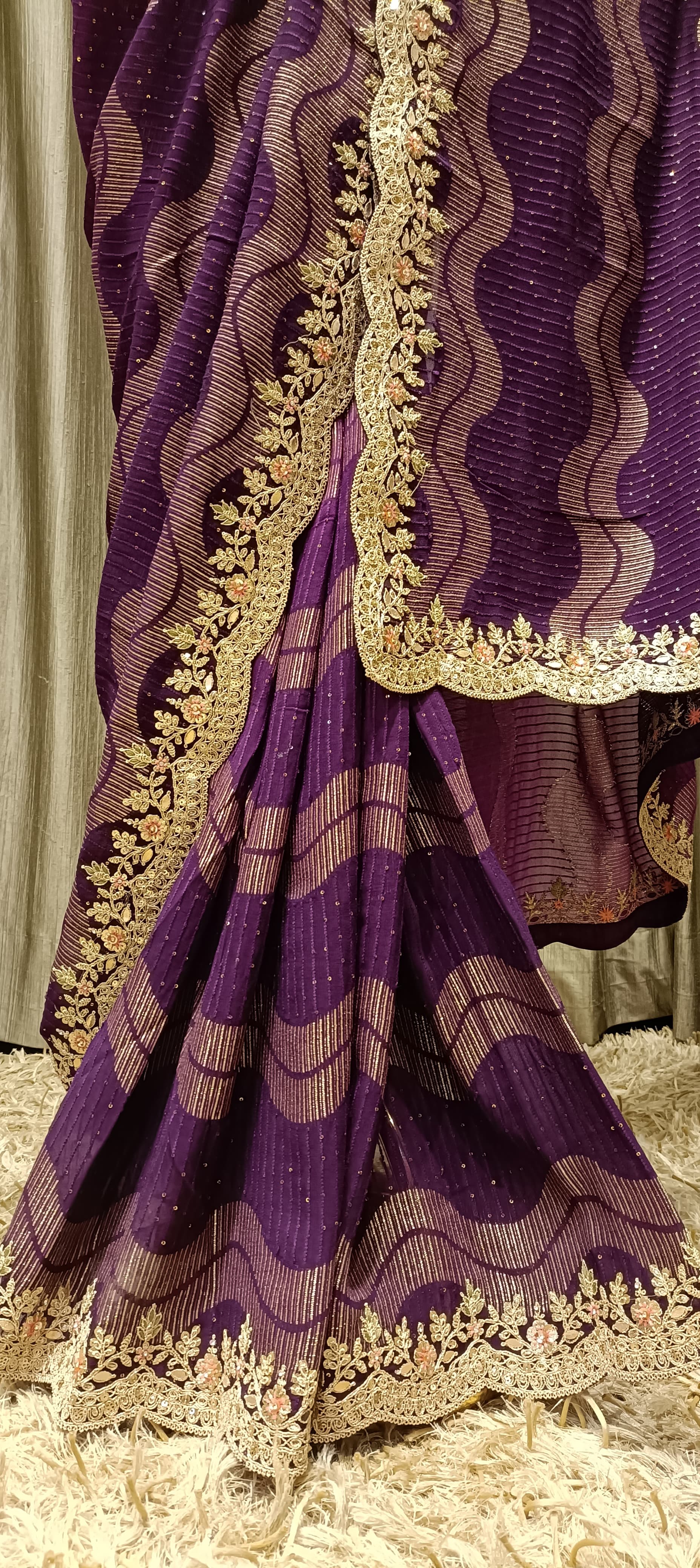 ELEGANT PARTY WEAR SAREE, SANGEET,TRADITIONAL,FUNCTIONAL