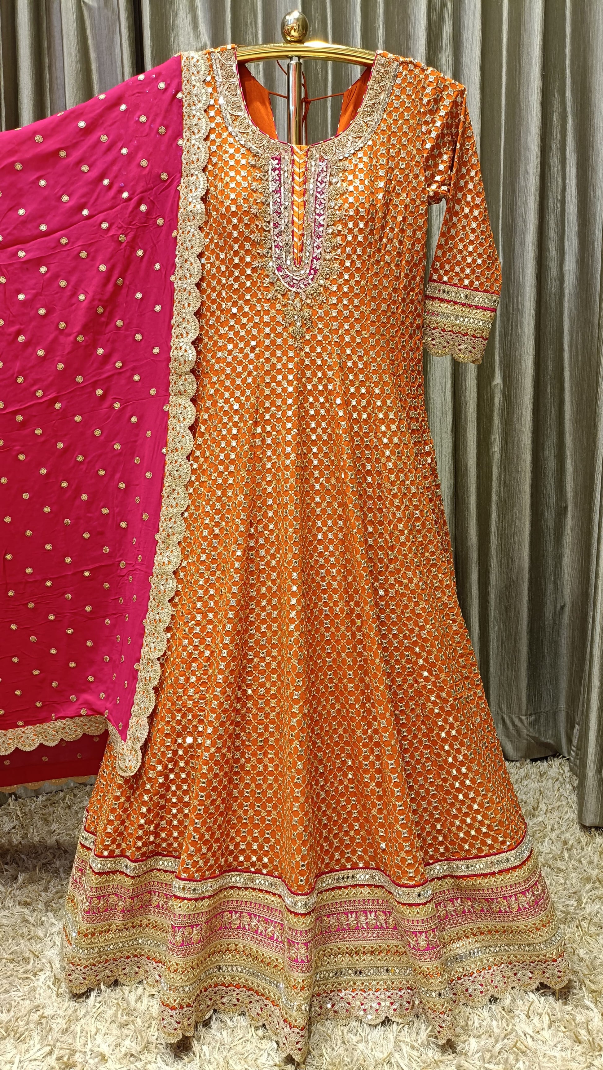 ANARKALI FESTIVE OCCASSION HALDI,RECEPTION,WEDDING,FUNCTIONAL OUTFIT