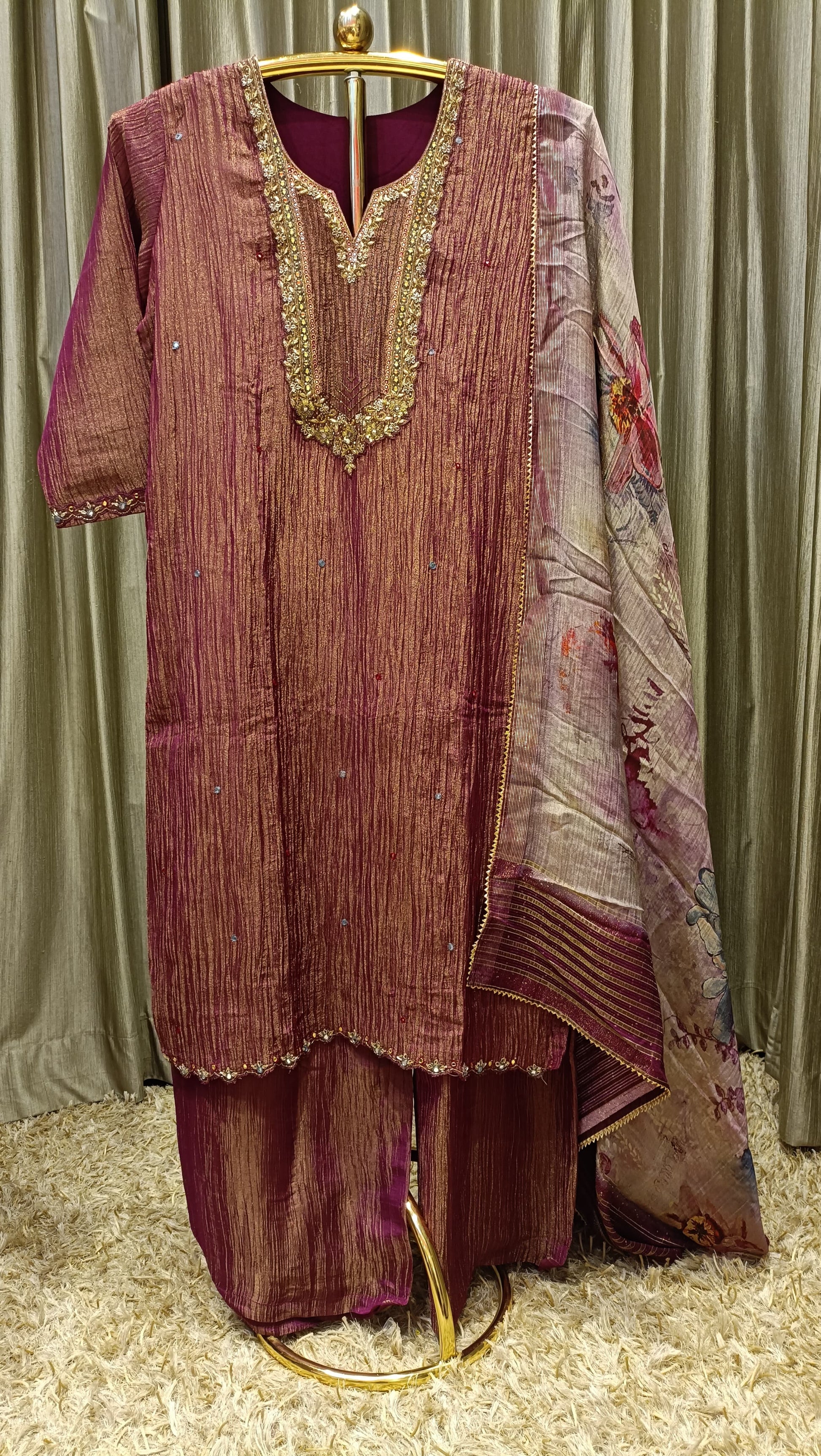 SIMMER TISSUE PALAZZOSET ,FESTIVE OCCASSION TRADITIONAL, PARTY WEAR
