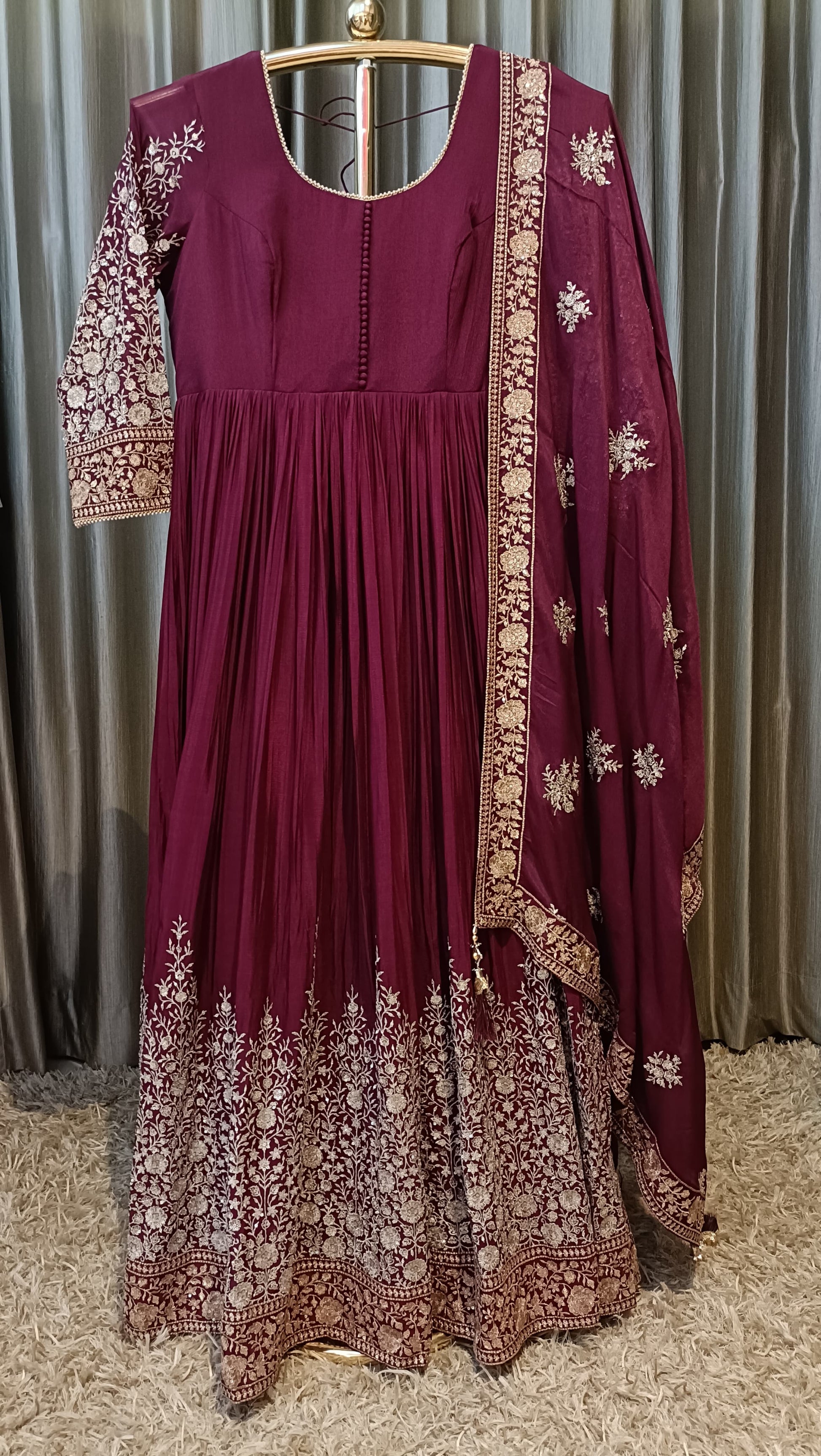 FLOOR LENGTH ANARKALI GOWN SANGEET,FESTIVE OCCASSION,TRADITIONAL,FUNCTIONAL WEAR