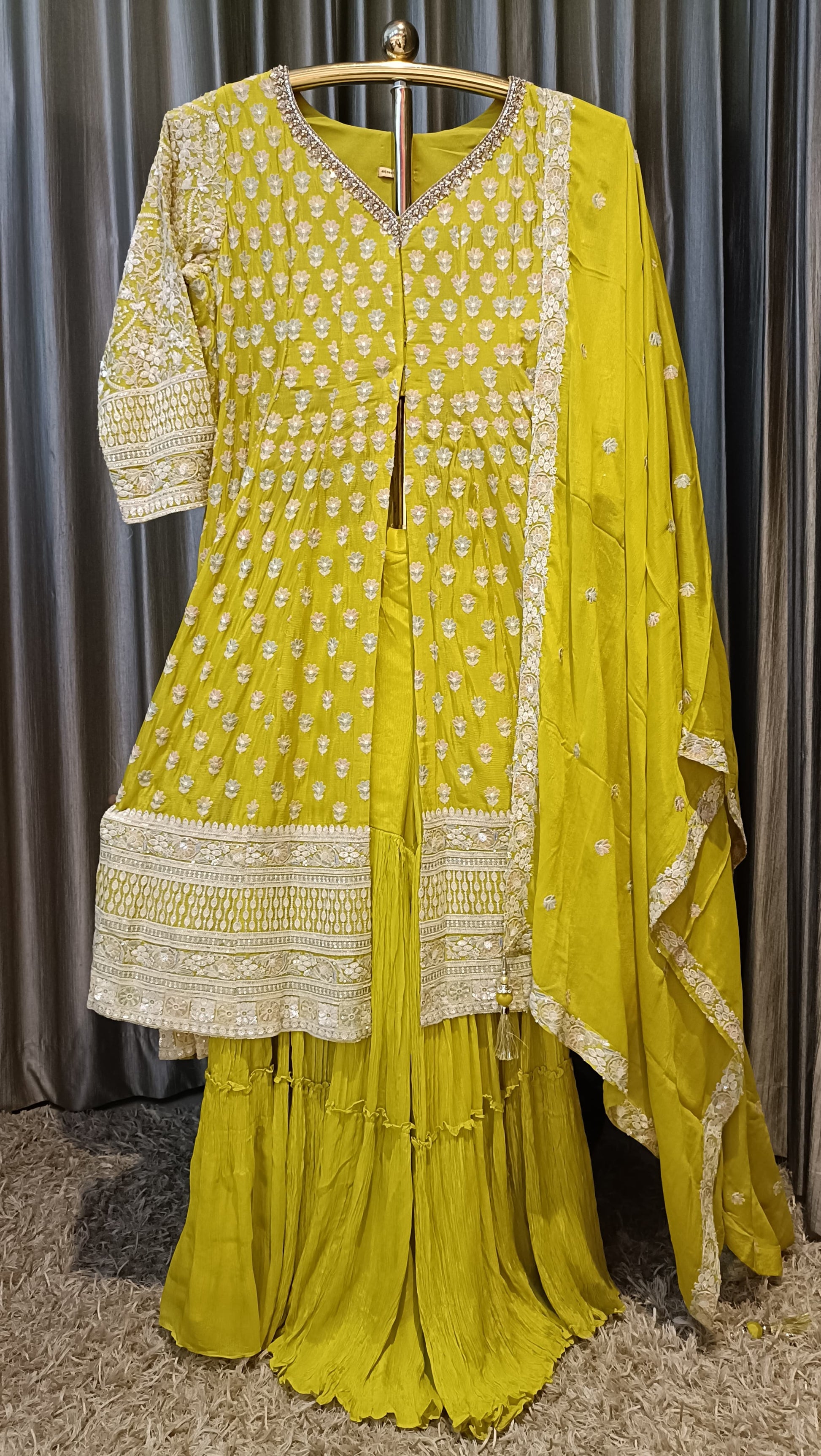 GHARARA SET HALDI,CEREMONEY,FESTIVE OCCASSION WEAR OUTFIT