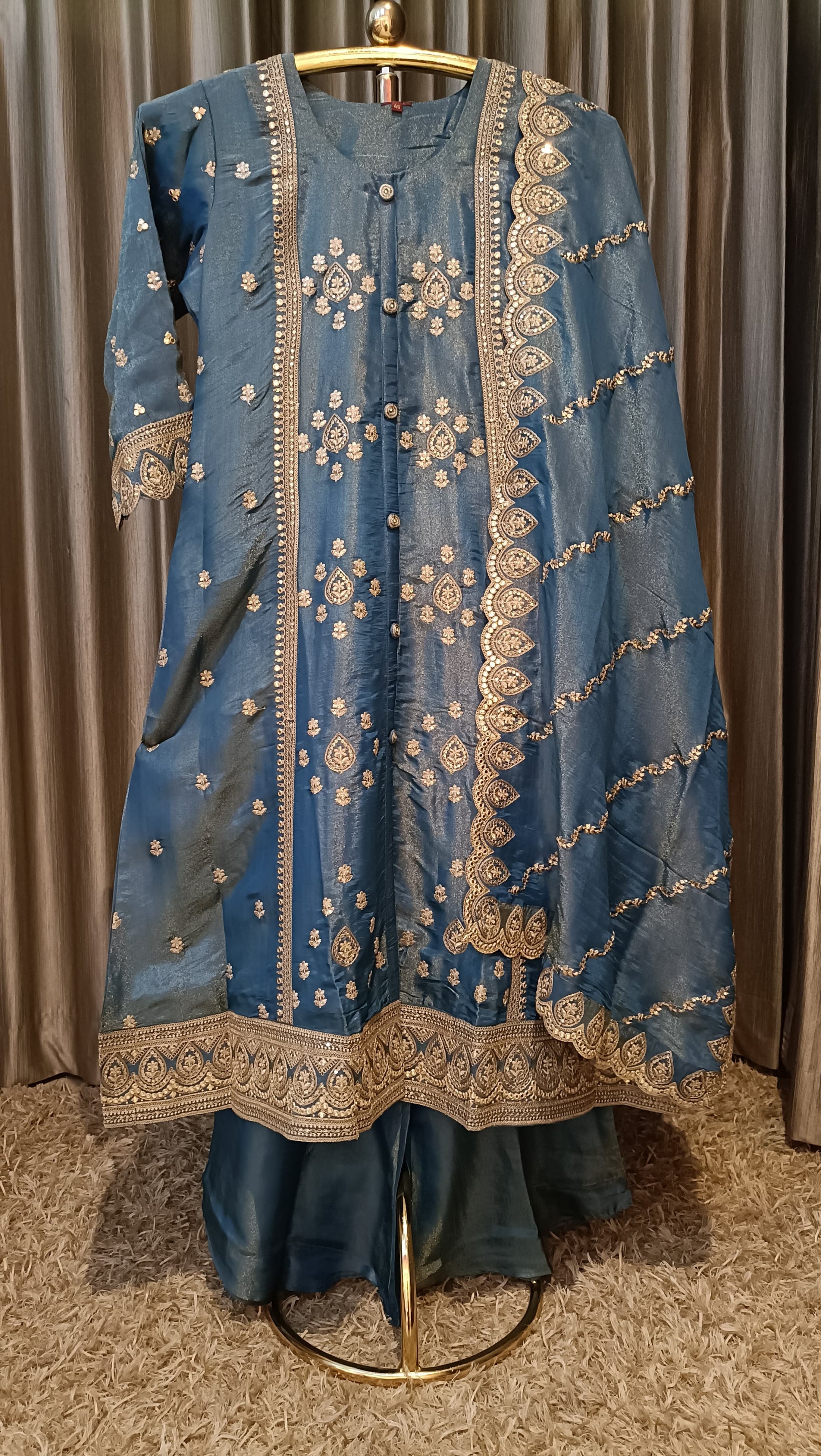 PLUSSIZE SIMMER TISSUE KURTA SET PARTY WEAR OUTFIT
