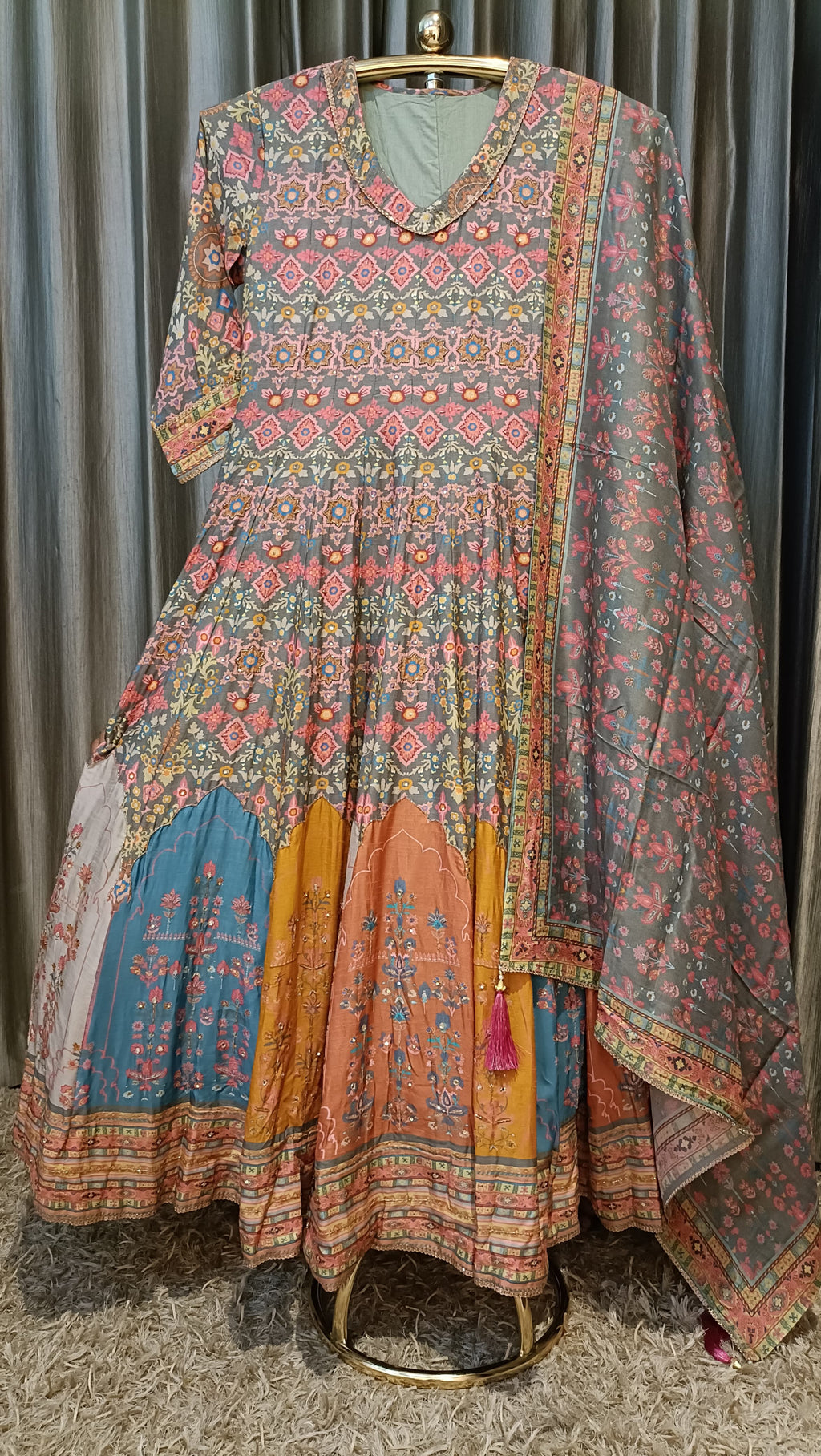 PRINTED ANARKALI DRESS PARTY WEAR,FESTIV OCCASSION