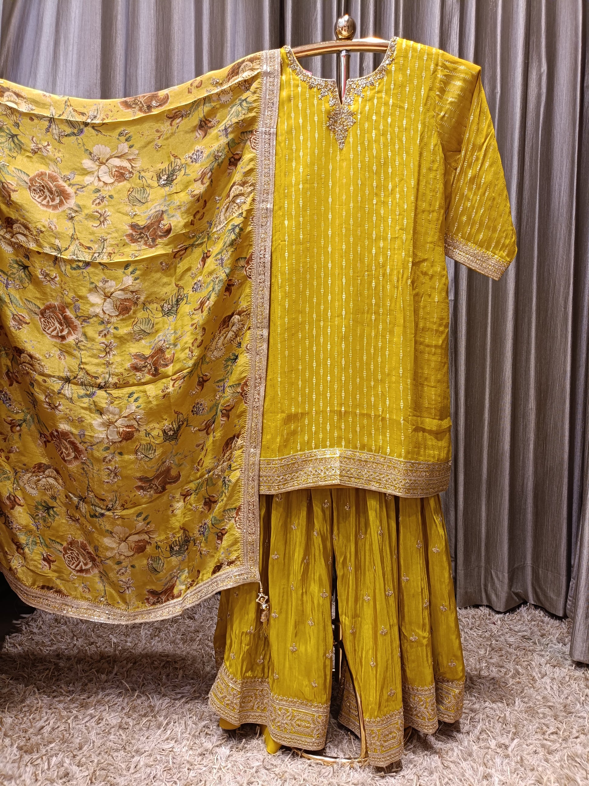 FLARE PALAZZO SET, HALDI CEREMONY,FESTIVE OCCASSION OUTFIT