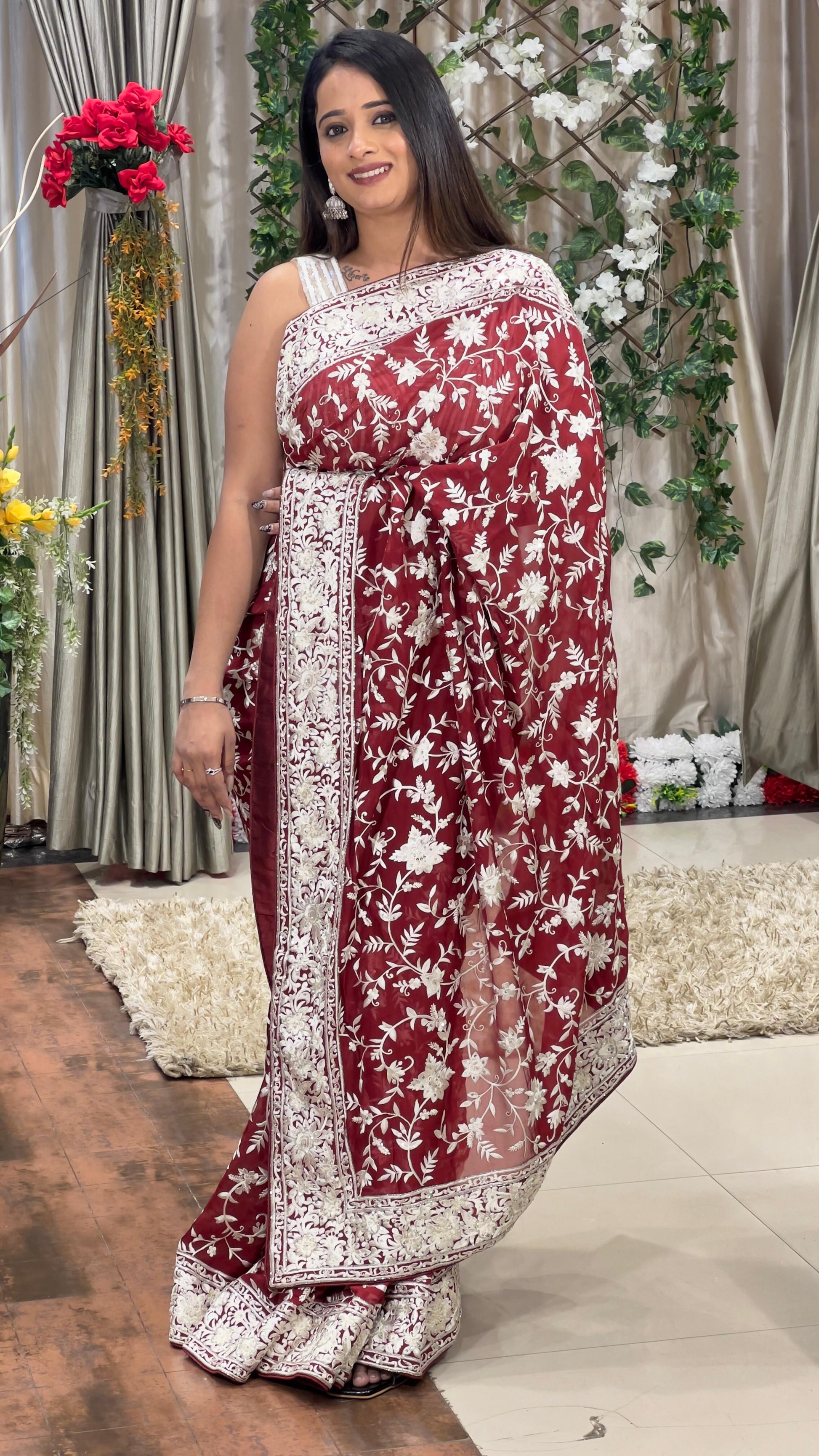 FESTIVE EVENING,ELEGANT CELEBRATION PARTY SAREE