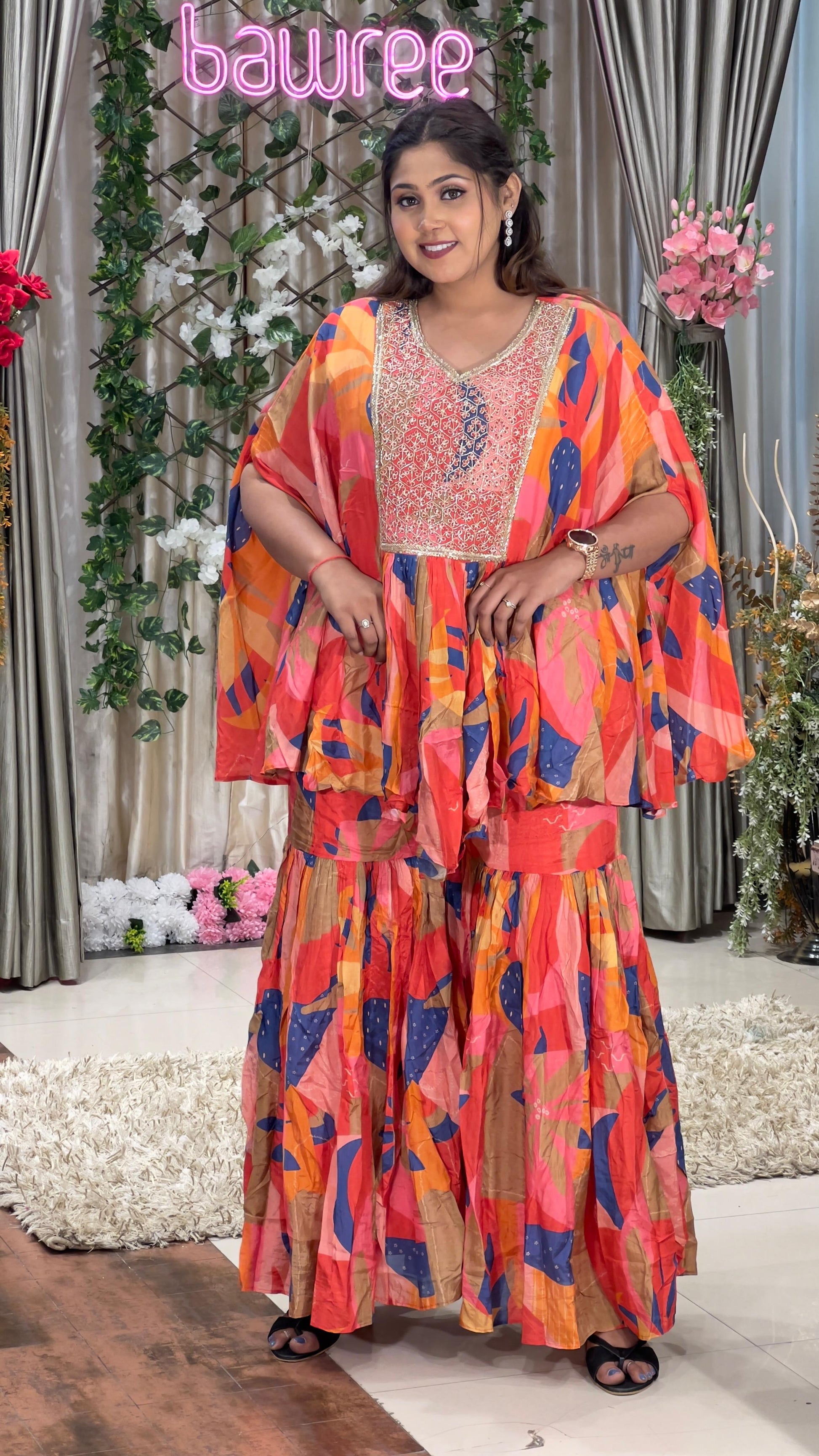 PRINTED,PARTY WEAR,FESTIVAL,FUNCTIONAL GHARARA SUIT