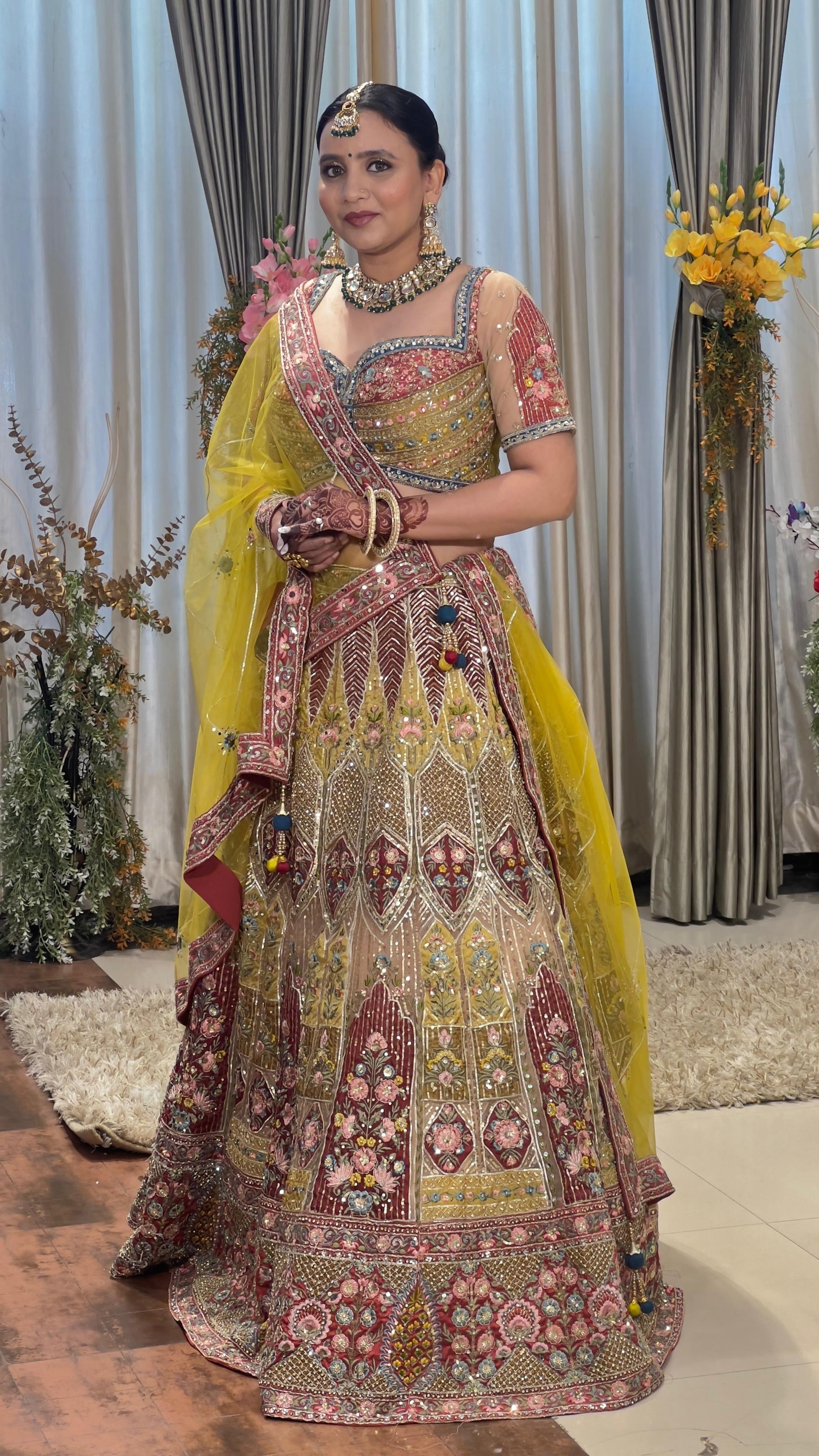 HALDI AND WEDDING FUNCTION WEAR LEHENGA CHOLI
