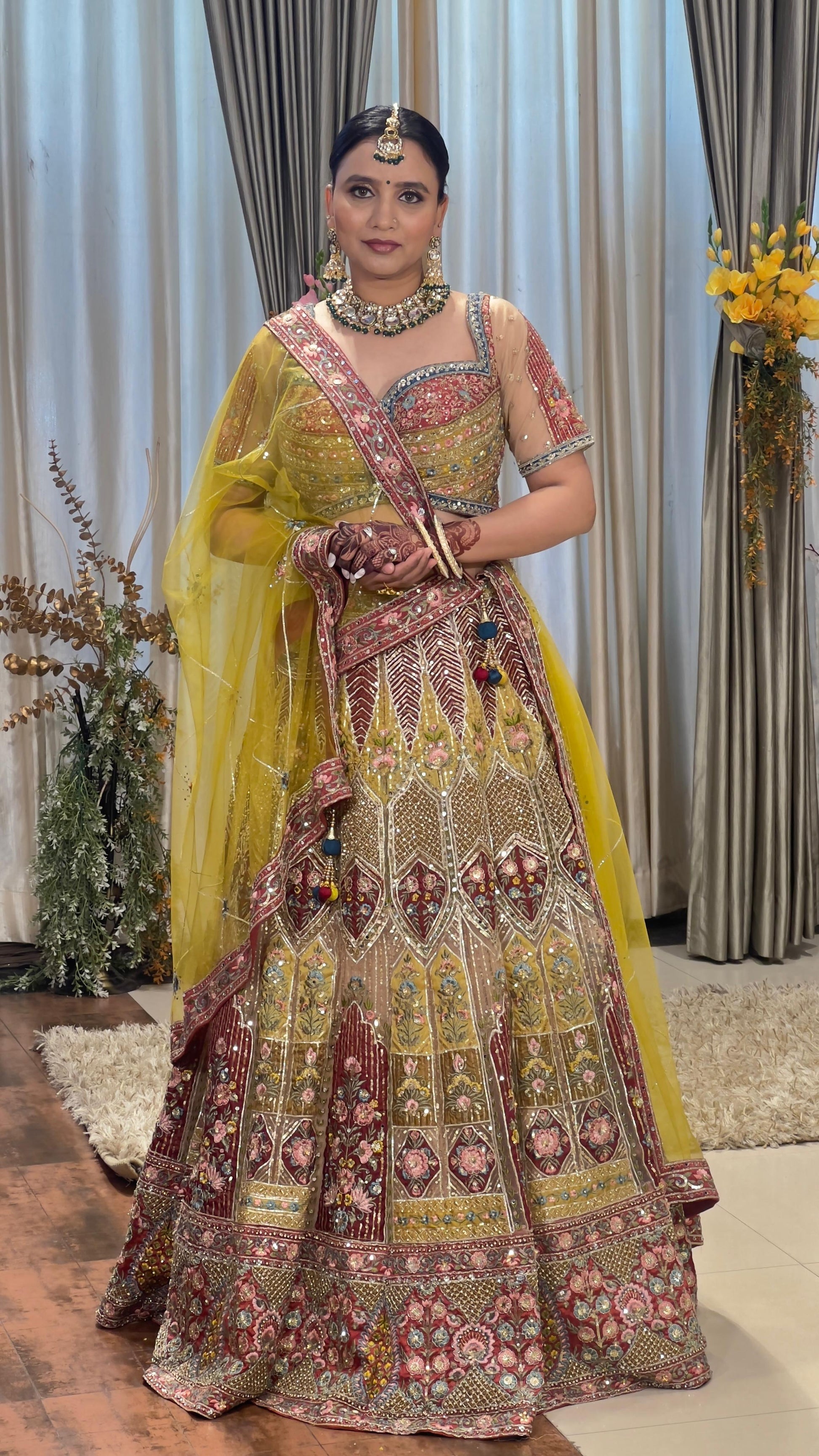 HALDI AND WEDDING FUNCTION WEAR LEHENGA CHOLI