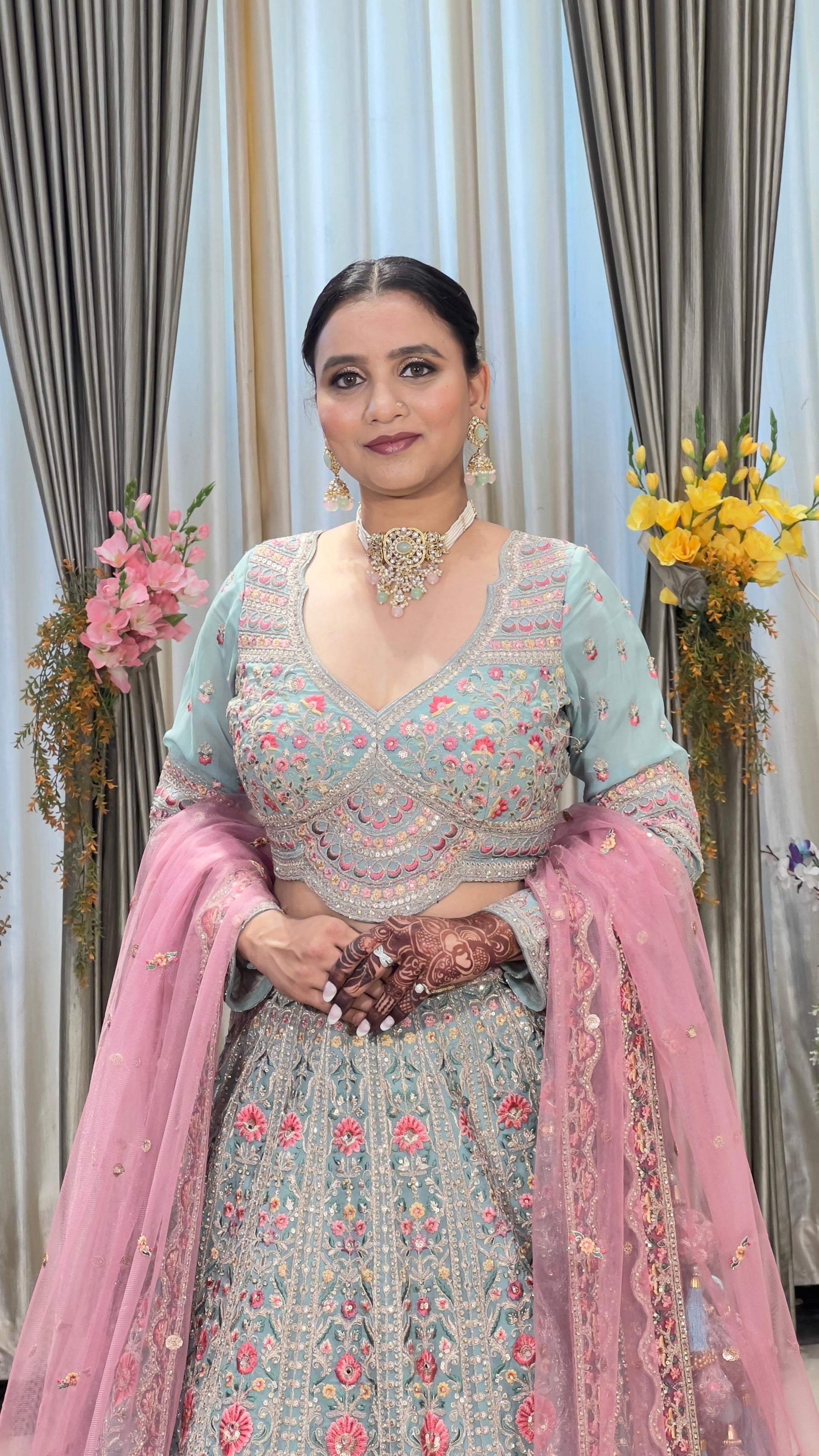 BRIDAL,RECEPTION AND ENGAGEMENT WEAR SILK LEHENGA CHOLI