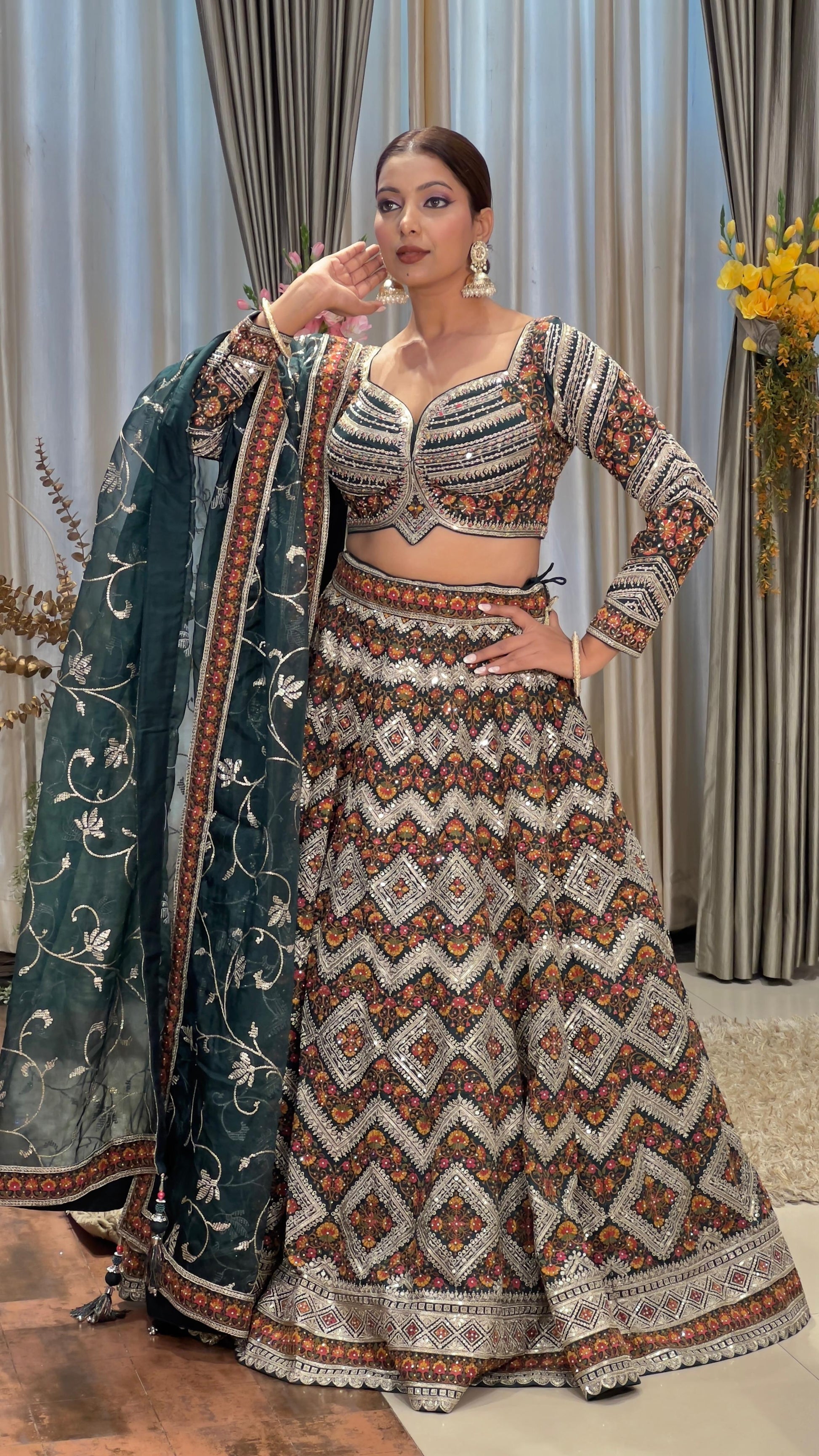 PARTY WEAR,RECEPTION,WEDDING LEHENGA CHOLI