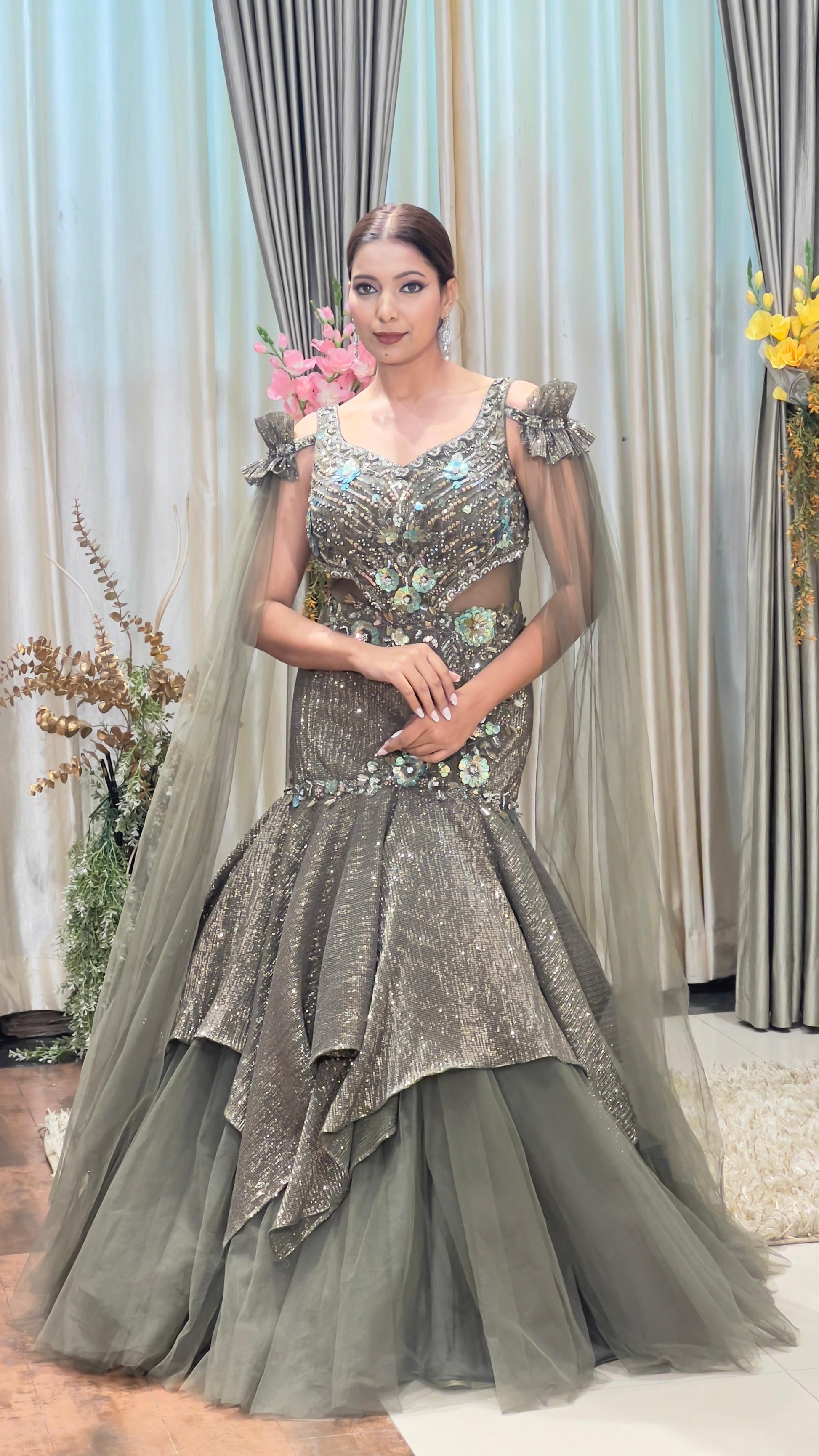 MERMAID,PARTY WEAR,COCKTAIL,EVENING GOWN,FISH CUT GOWN