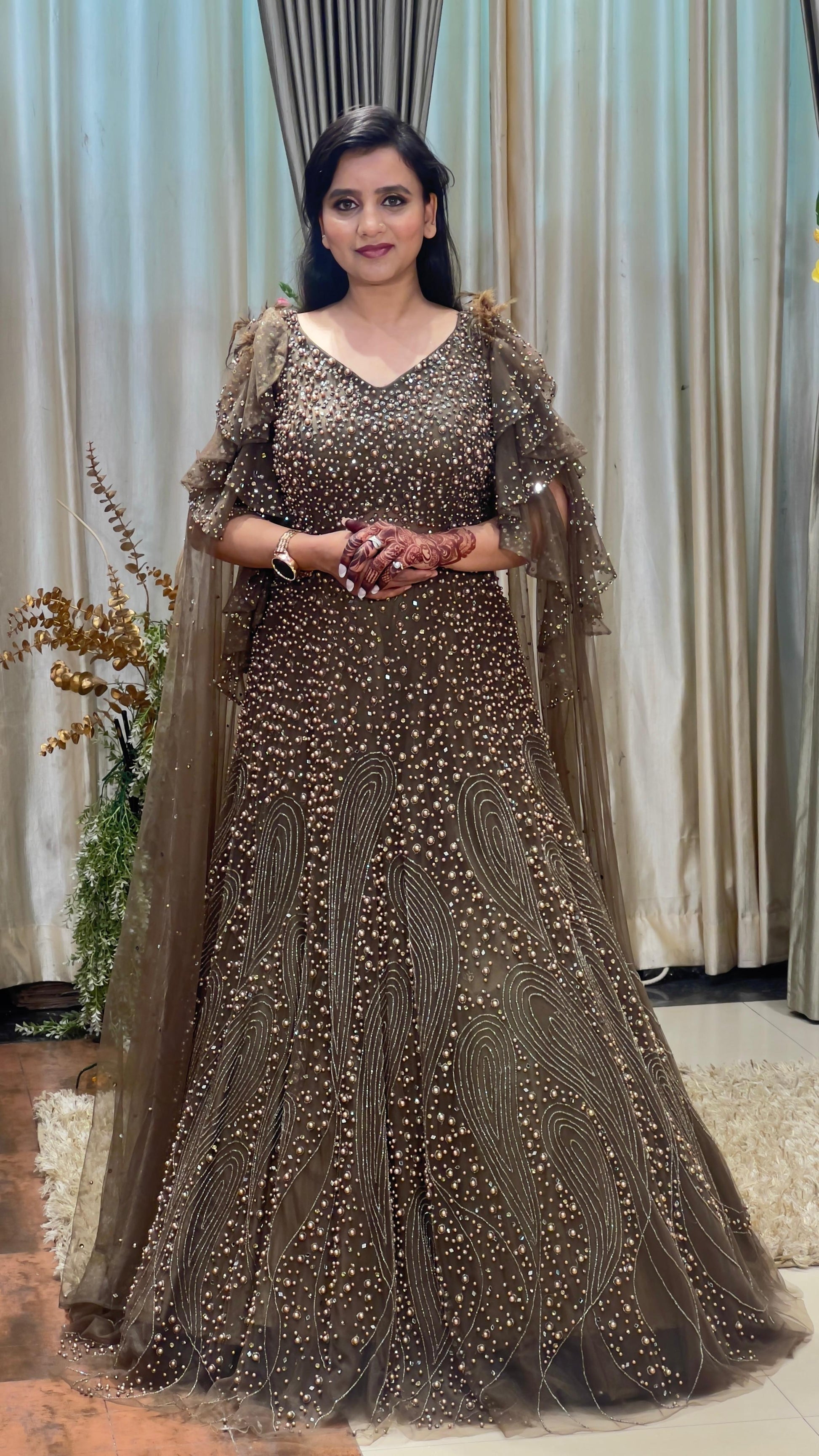 PARTY WEAR,RECEPTION,WEDDING,SANGEET,MEHNDI, COCKTAIL BALL GOWN
