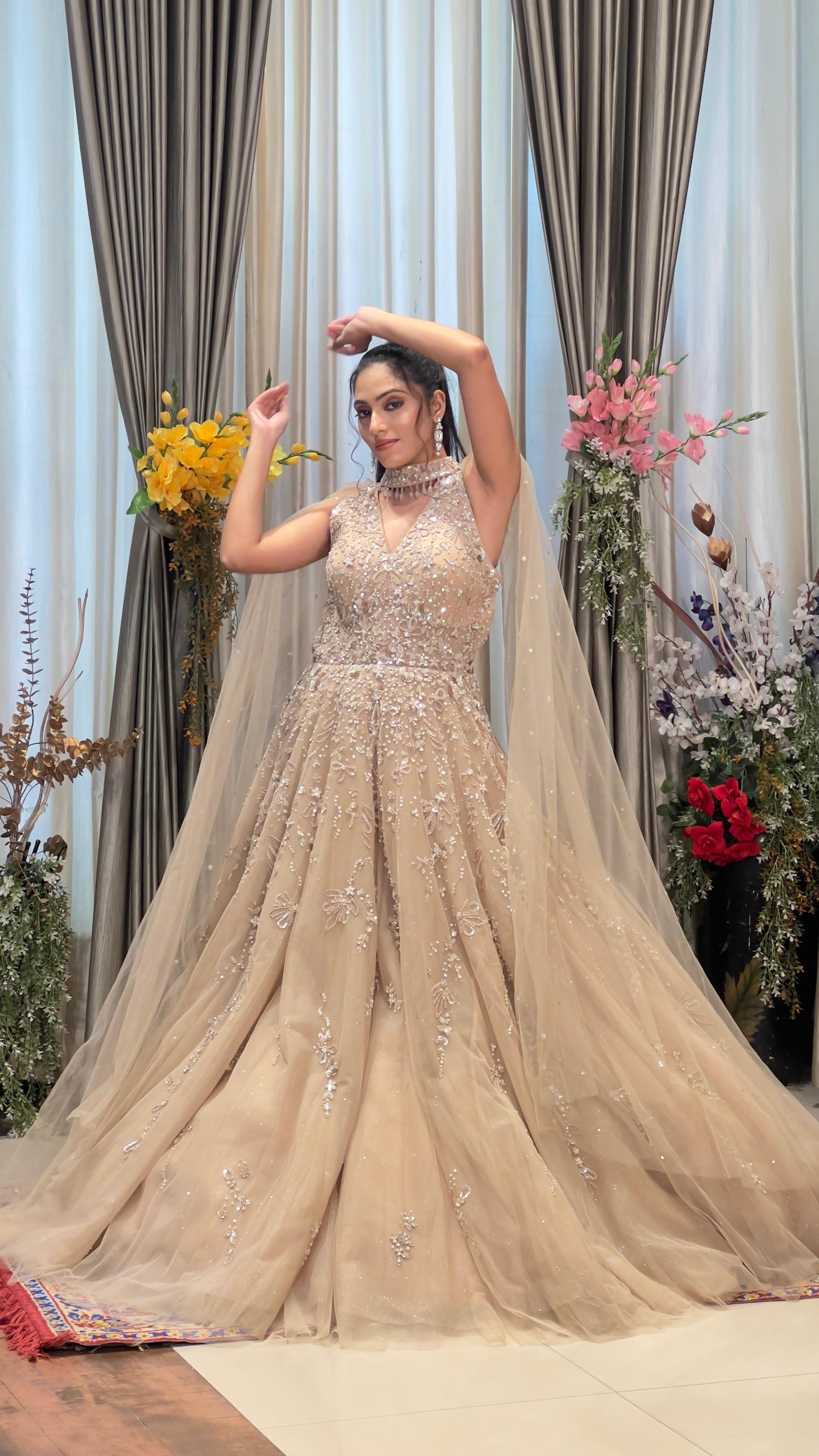 COCKTAIL,SANGEET,RECEPTION,WEDDING,PARTY BALL GOWN