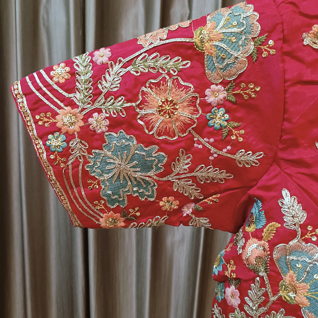 TRADITIONAL WEAR, HAND WORK READY BLOUSE SAREE