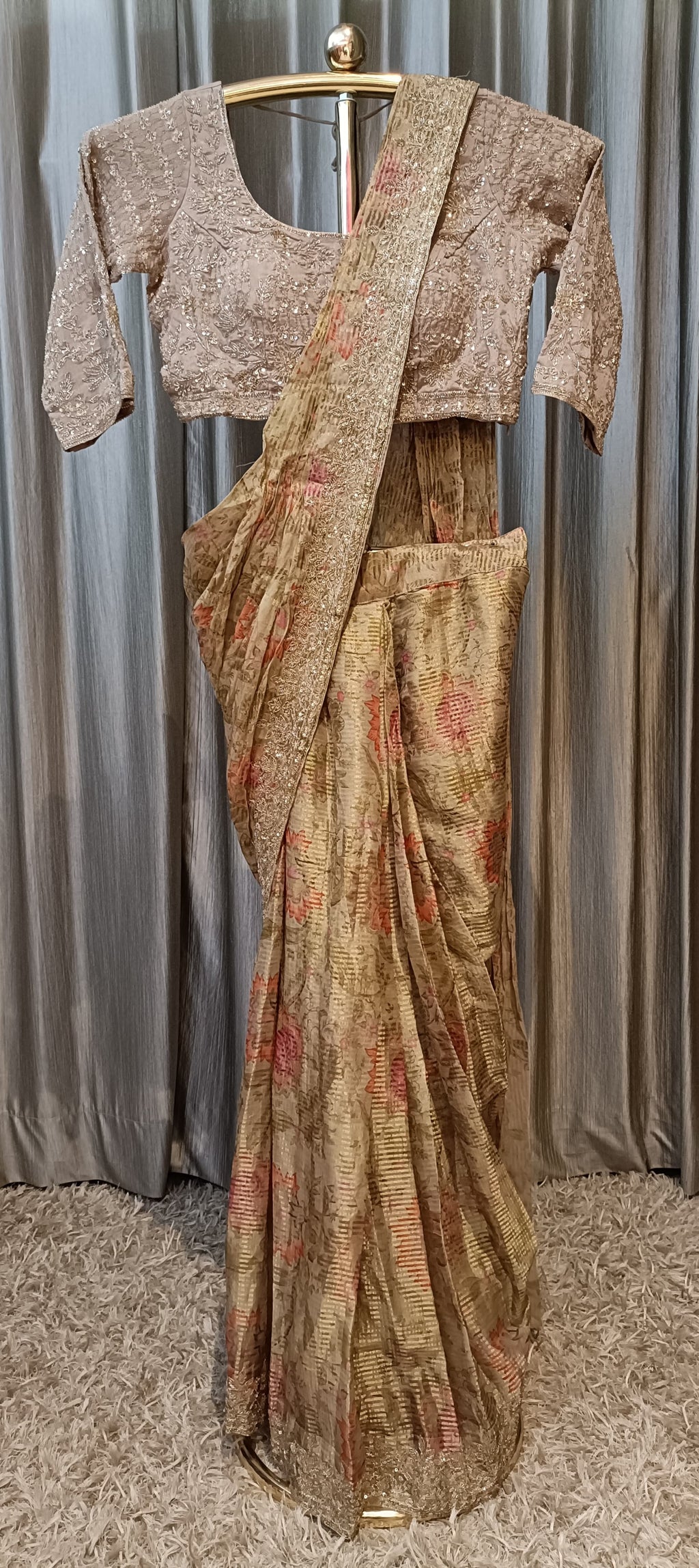 DESIGNER,PARTY WEAR,PRINTED READY TO WEAR WITH BLOUSE SAREE